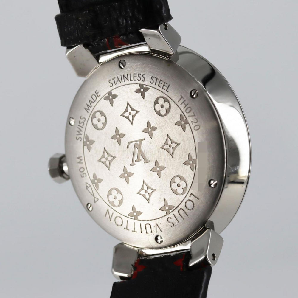 Louis Vuitton Tambour Monogram 8P Q13MJA Stainless Steel Quartz Watch — Very Good