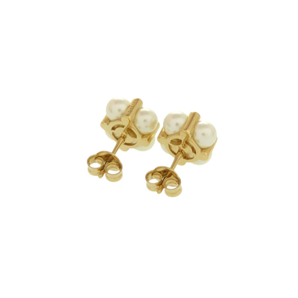 Celine Triomphe Faux Pearl Stone Gold Earrings, Accessory 1555 CELINE — Like New
