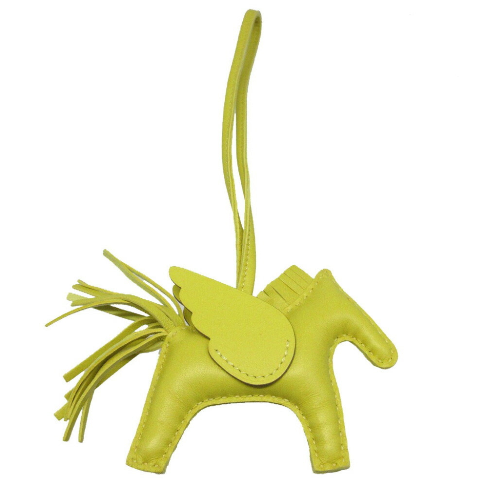 Hermes Rodeo Pegasus PM Annu Milo B stamp (2023 model) Lime So Yellow Bag Charm Keychain 1222HERMES — Like New