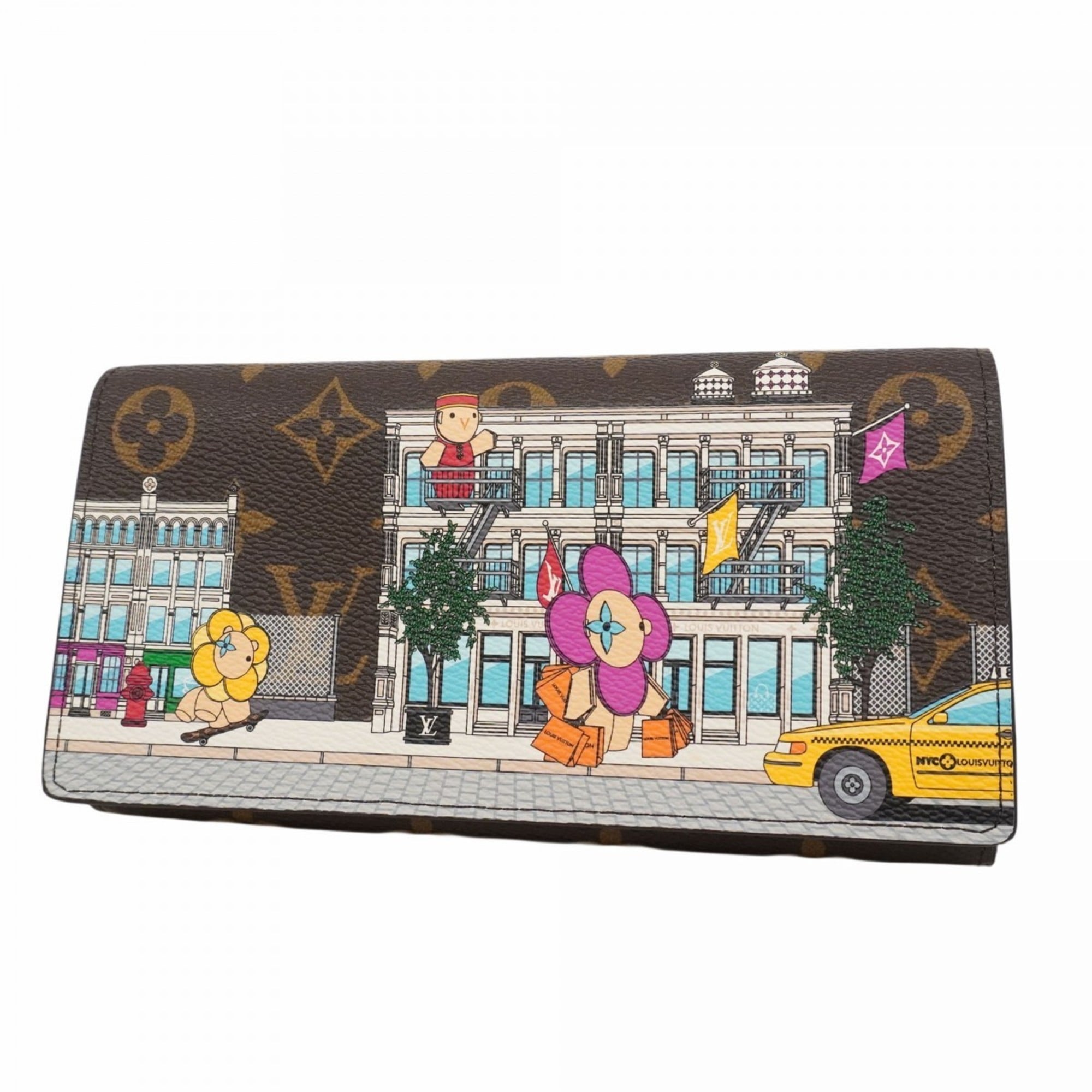 Louis Vuitton Monogram Vivienne Portefeuille Sarah NM M81608 Long Wallet, Brown Multicolor, Women's