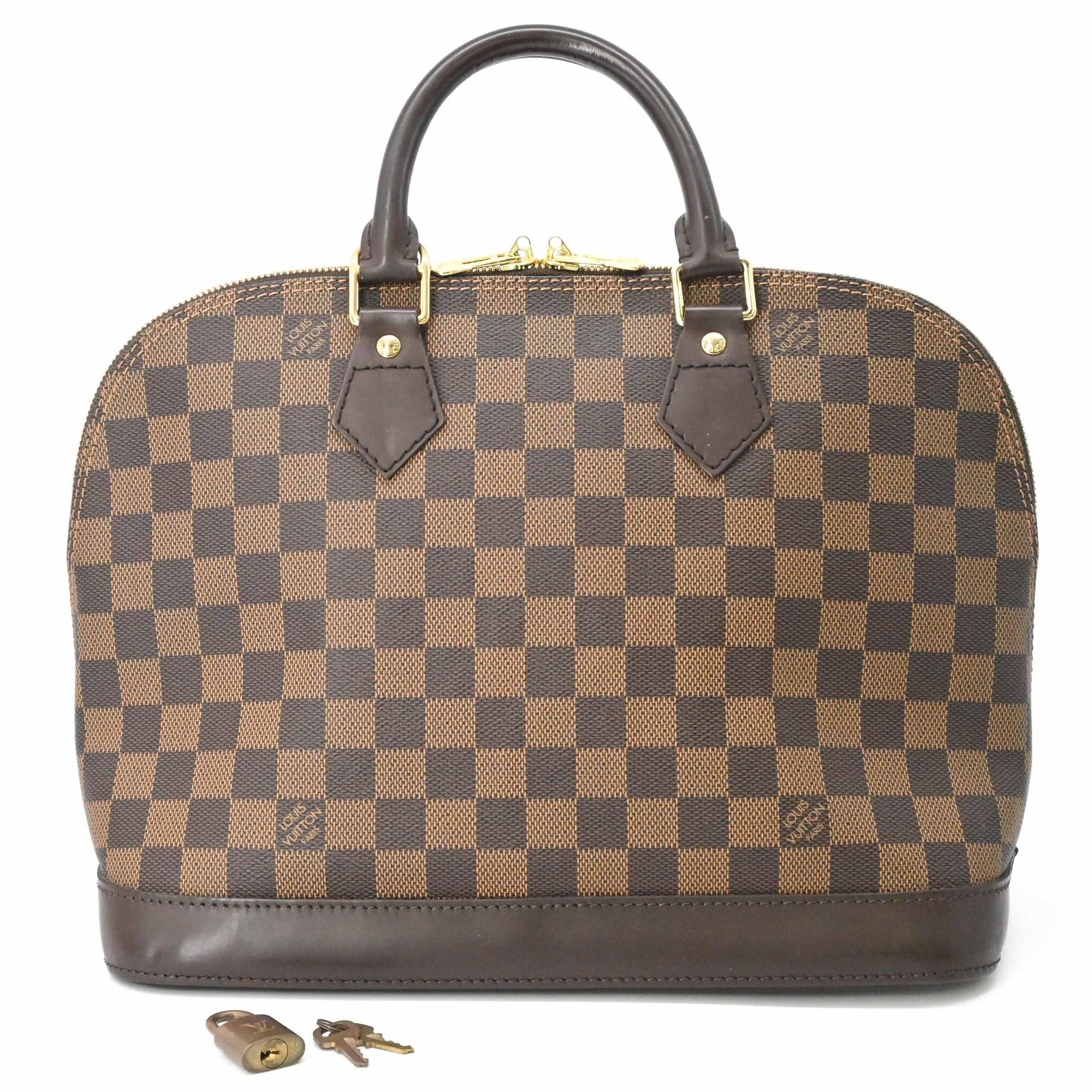 LOUIS VUITTON Alma Damier Ebene Handbag, Brown, N51131 — New - Store Return