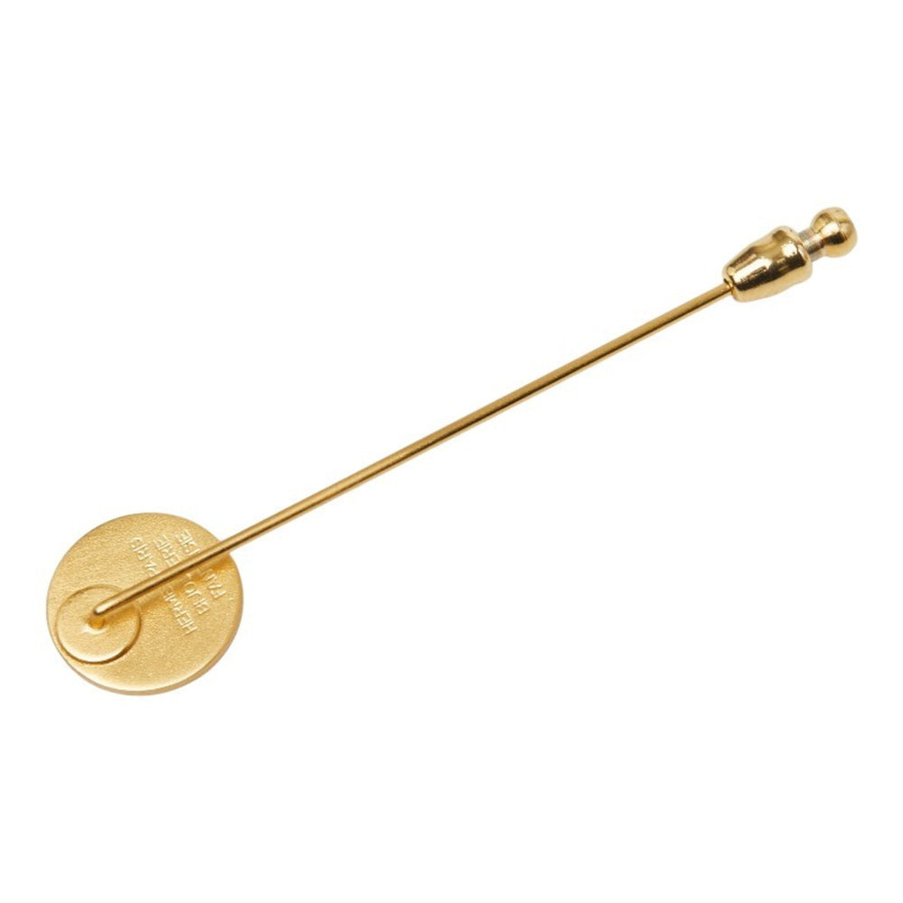 Hermes Sellier Pin Brooch, Gold Plated, Women's — Like New