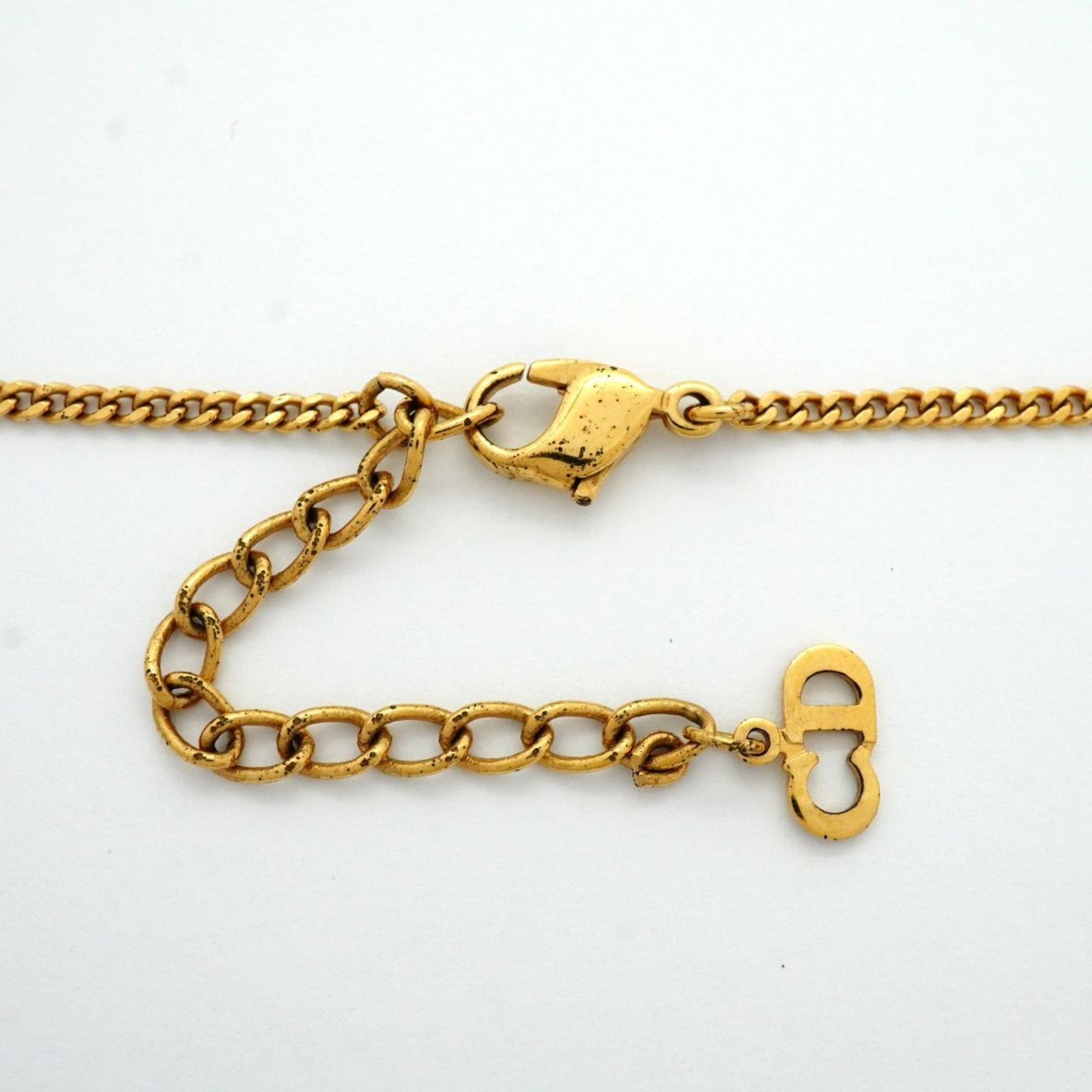 Christian Dior Oval Necklace with GP Plated Rhinestones in Gold for Women