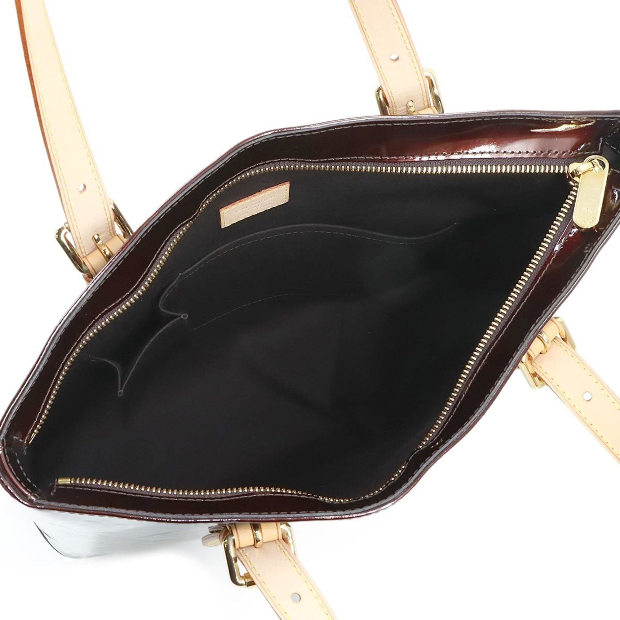 Louis Vuitton Monogram Vernis Brentwood Tote Handbag, Leather, Amarante, M91994, Gold Hardware — Like New