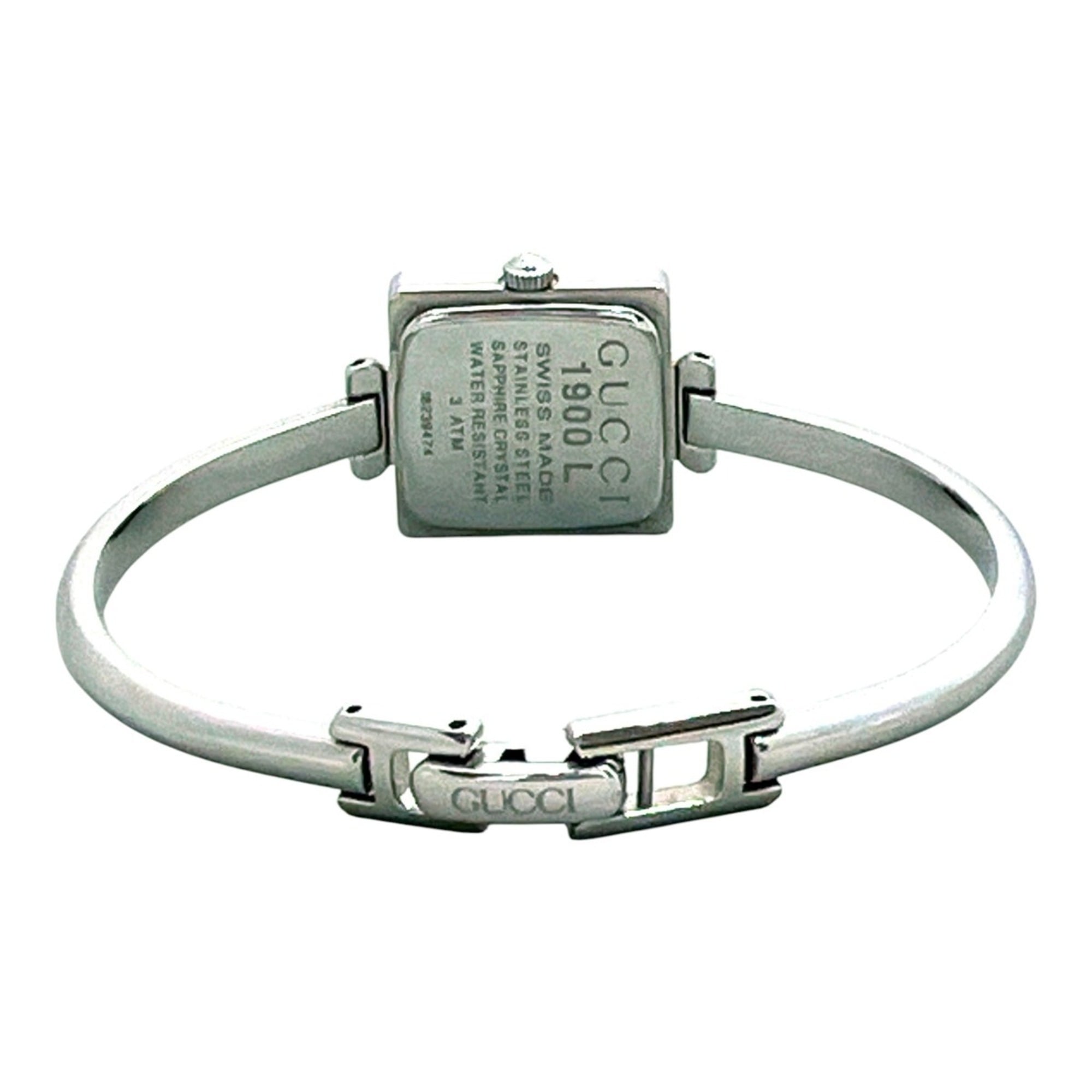 Gucci bangle watch, total weight 24.4g, stainless steel, quartz movement, pink mother-of-pearl dial, 1900L — Good