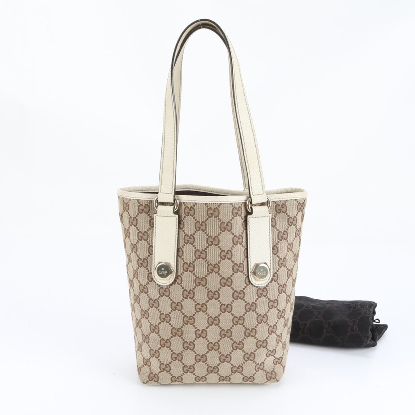 Gucci GG Canvas 153361 Leather Tote Bag Shoulder Handbag Women's
