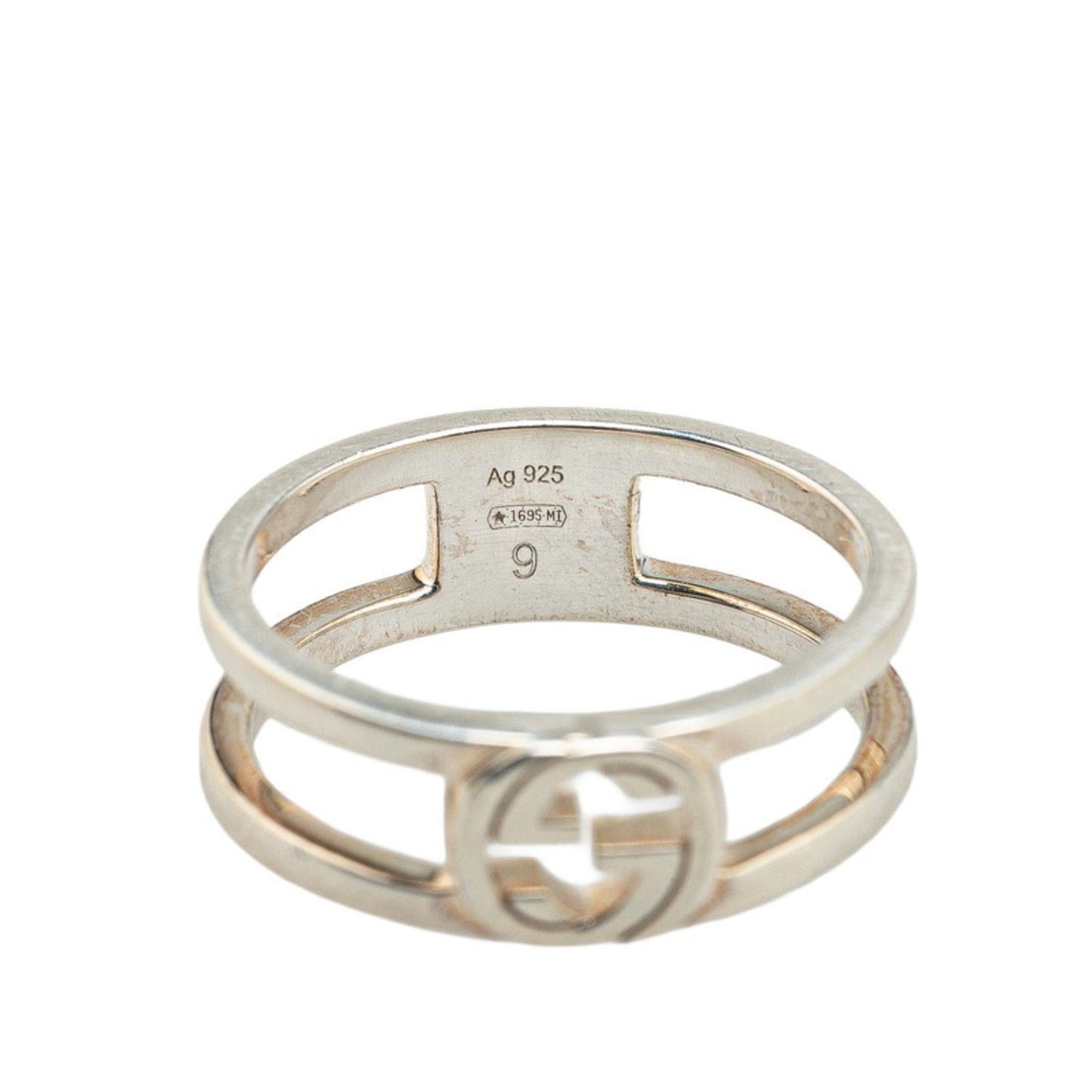 Gucci Interlocking G Open Band Ring #9 SV925 Silver Women's GUCCI