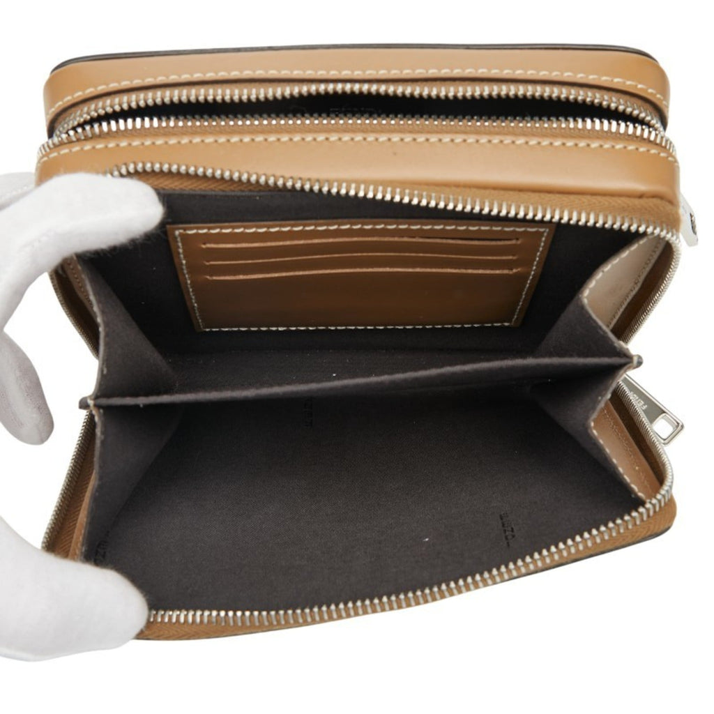 Fendi FF Organizer Camera Case Crossbody Shoulder Bag 7M0357 Brown/Black Leather Women's FENDI