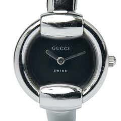 Gucci Bangle Watch, 1400L Quartz Movement, Black Dial, Stainless Steel, Women's, GUCCI — Good