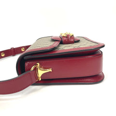 Gucci 602204 GG Supreme bag shawl Shoulder Bag Beige Red — Like New