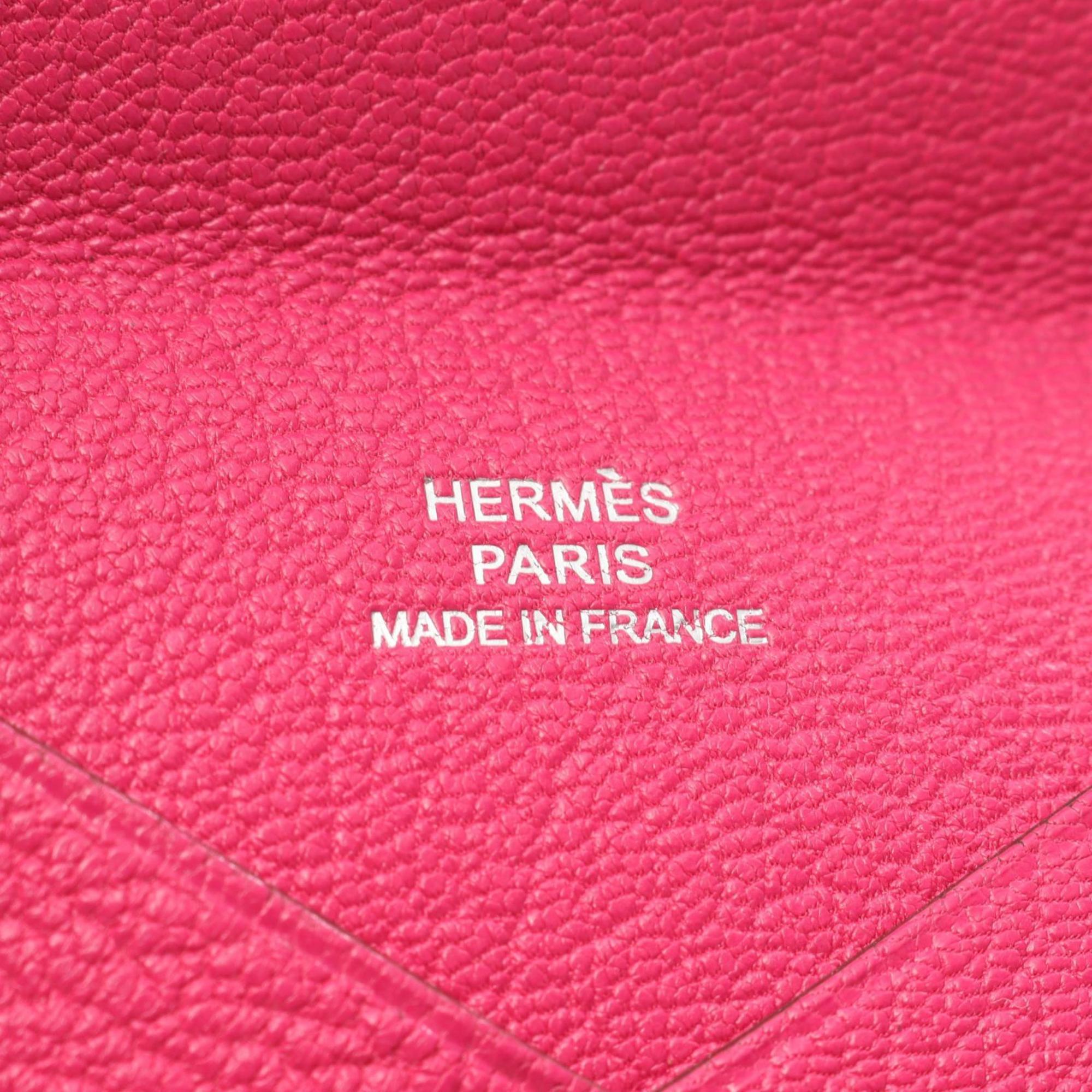 Hermes Hermès Calvi wallet, leather, coin purse, Chevre, women's, pink, 044166CK