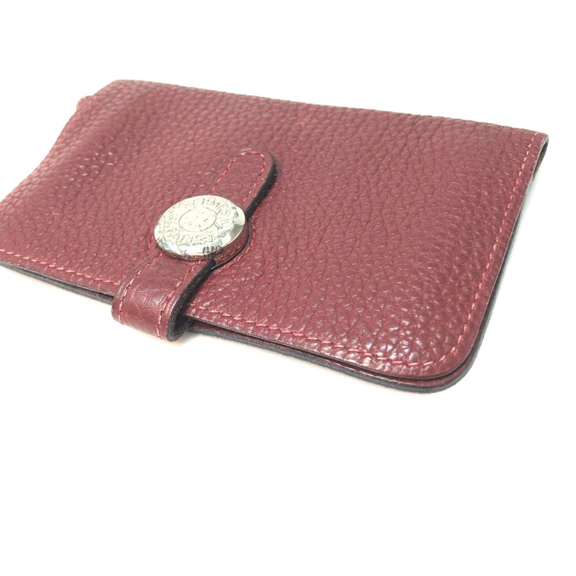 HERMES Dogon Coin Purse Wallet/Coin Case Togo Women's Red Rouge H