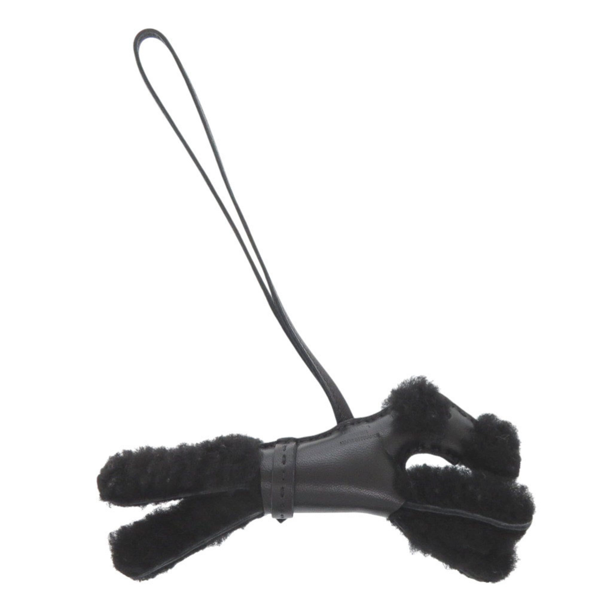 Hermes Badi So Black Mouton Agneau Milo B Stamp (2023) Accessory Bag Charm 0278 HERMES — New - Store Return