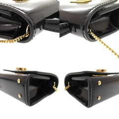 Salvatore Ferragamo Mini Gancini JL22-0487 Leather Black Chain Shoulder Bag 1475Salvatore — Like New
