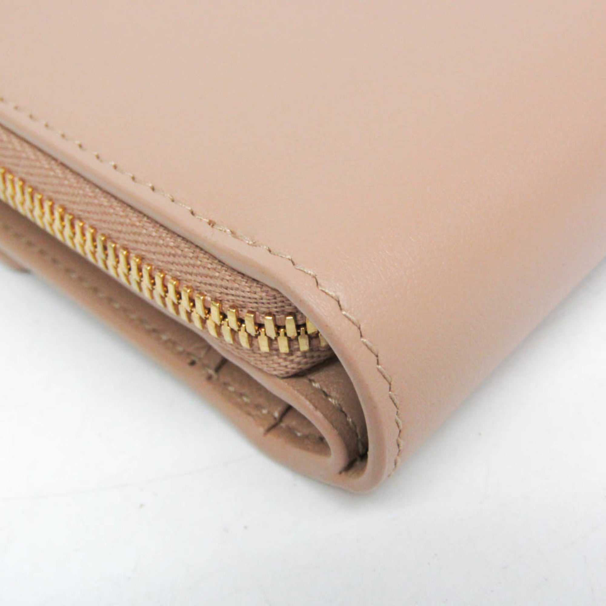 Balenciaga Envelope Compact Wallet 753762 Men,Women Leather Wallet (tri-fold) Pink Beige