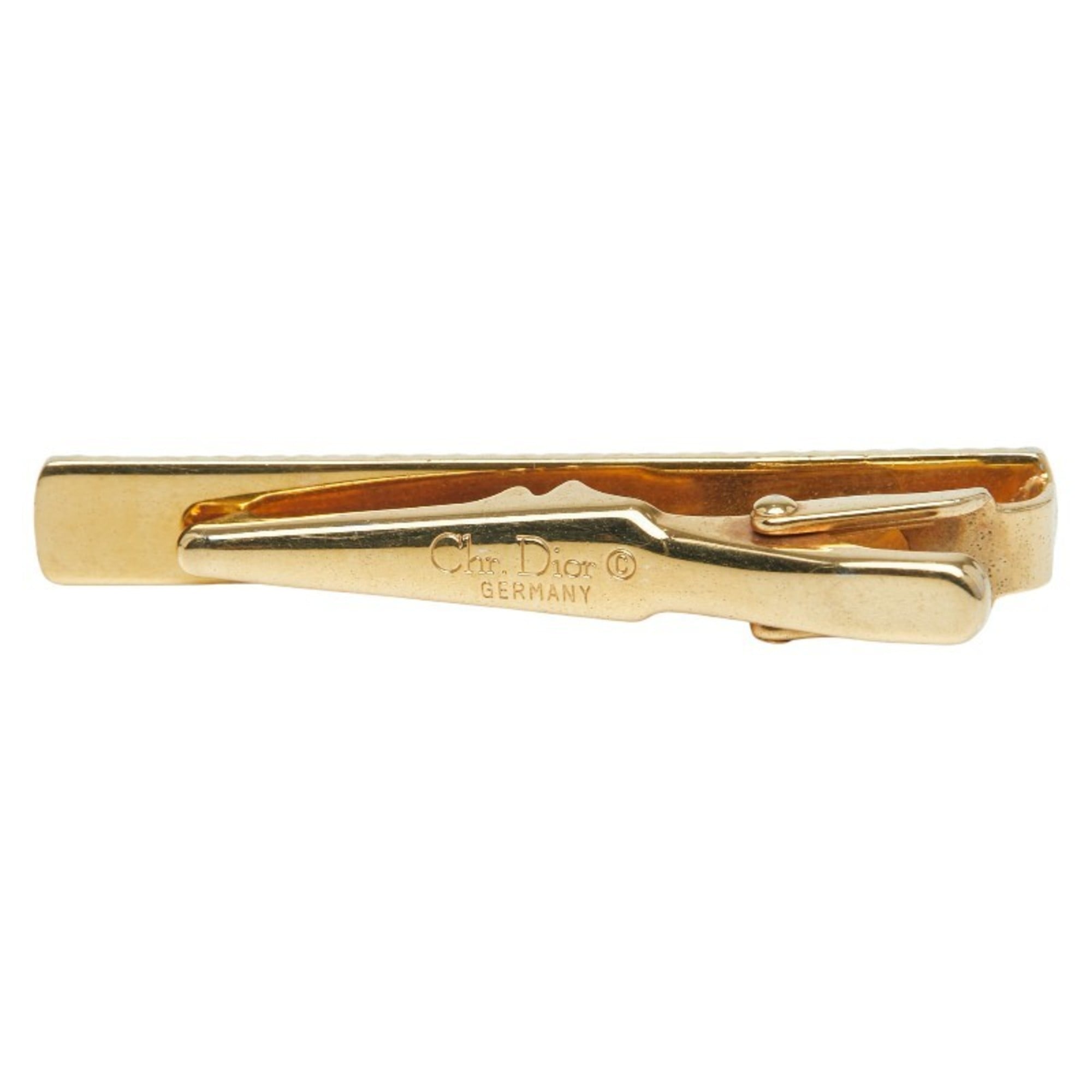 Dior CD logo clip tie clip, gold and silver plated, men's