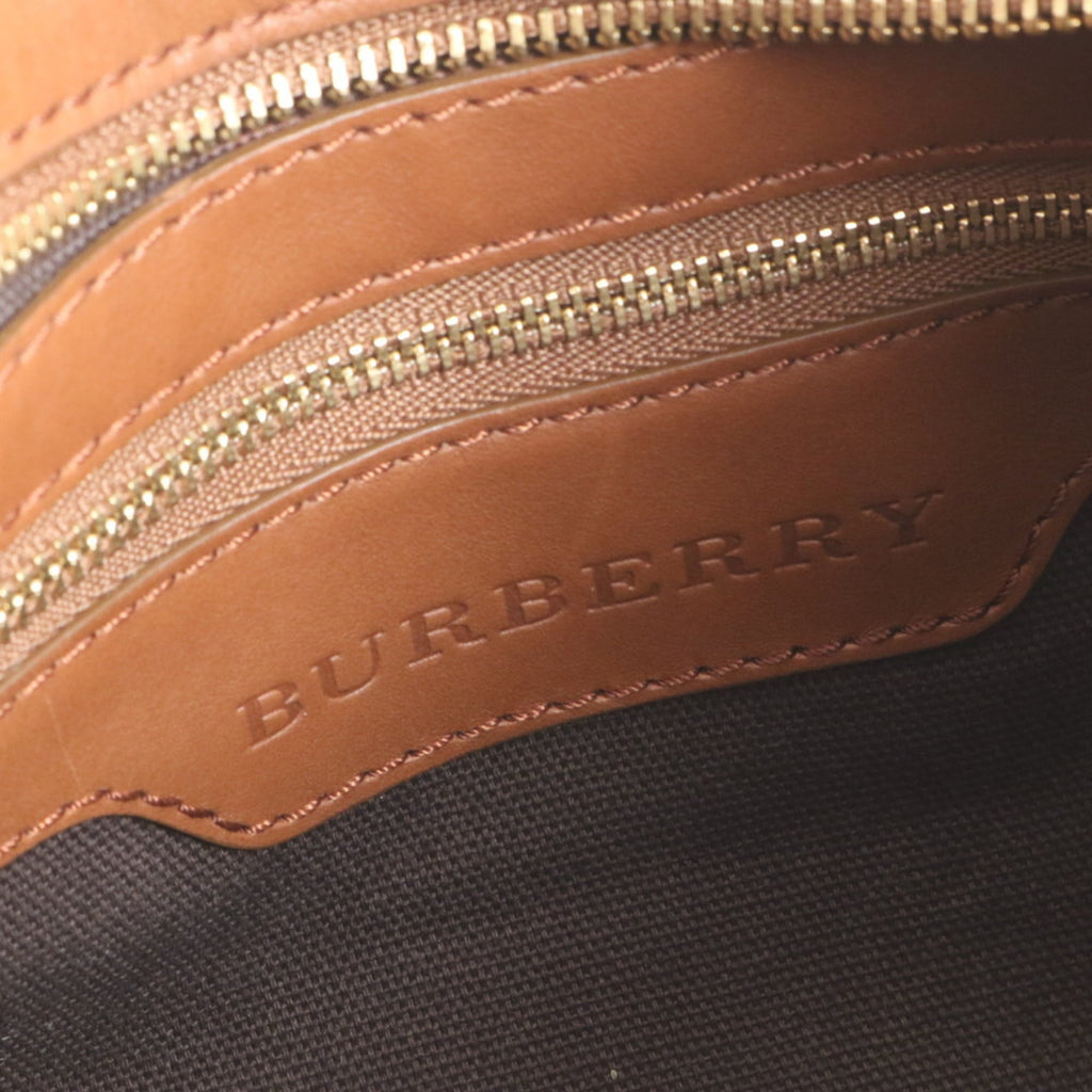 Burberry Nova Check Leather Shoulder Bag/Tote Bag/Handbag Brown Women's