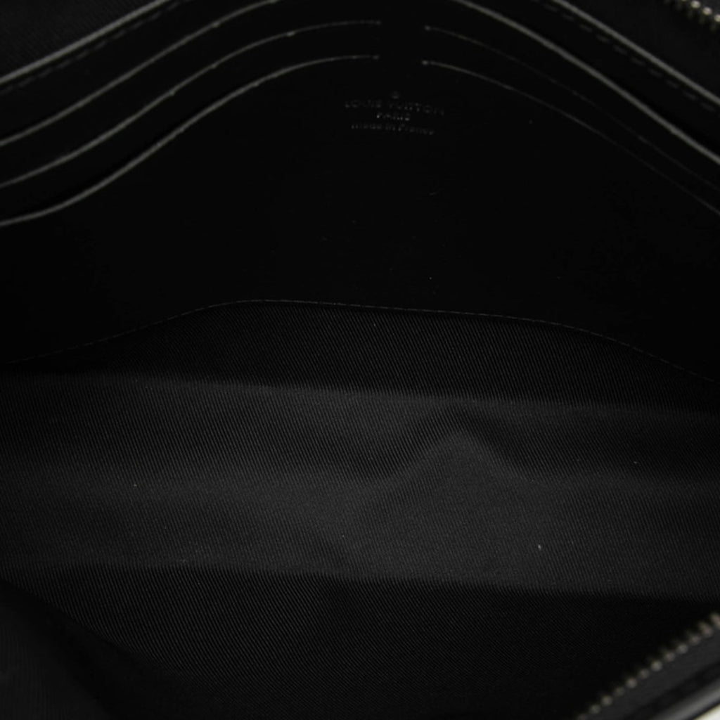 Louis Vuitton Monogram Eclipse Pochette Voyage MM Second Bag/Clutch Bag M61692 Black Leather Men's LOUIS VUITTON