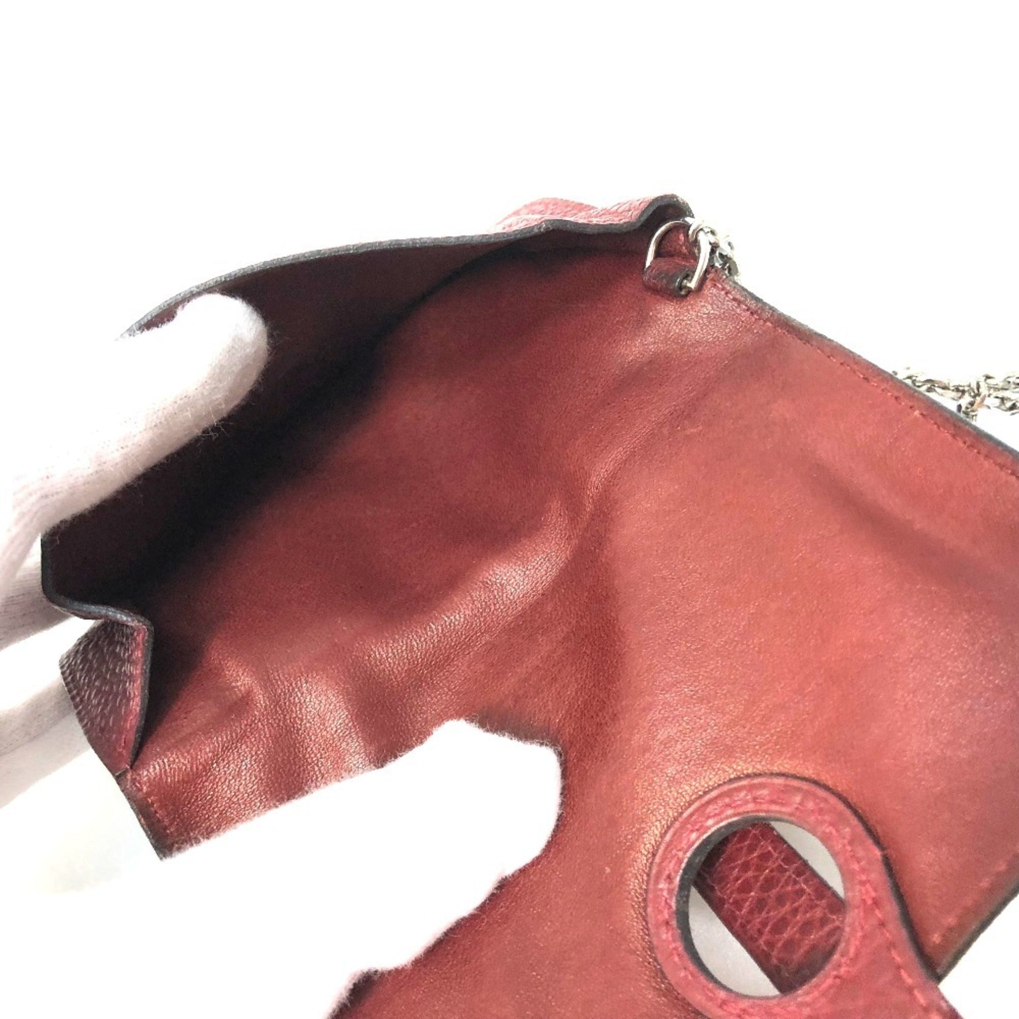 HERMES Dogon Coin Purse Wallet/Coin Case Togo Women's Red Rouge H