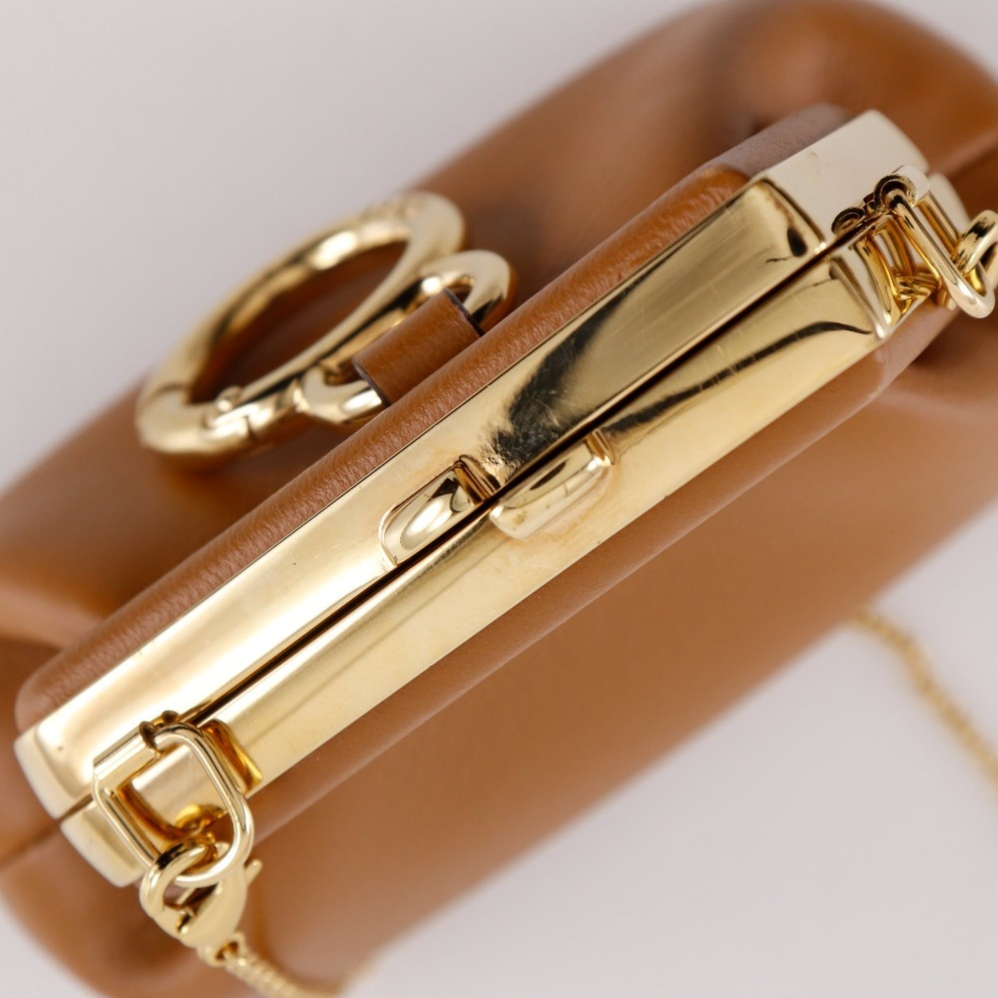 FENDI Nano First Shoulder Bag with Charm and Chain Pouch (7AS051) - Made in Italy, Leather, Clasp Purse, Women's