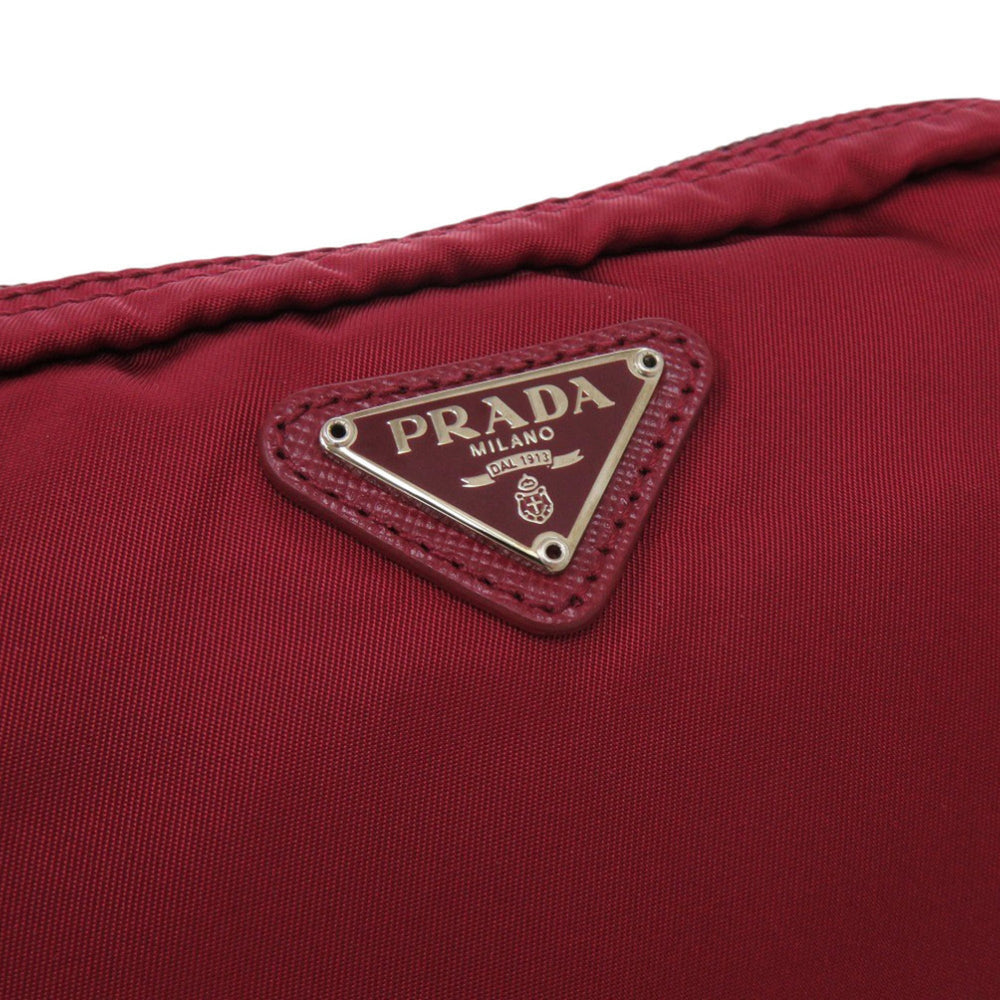 Prada 1N0021 Triangle Logo Nylon Red Cosmetic Pouch Handbag 0513PRADA — Like New