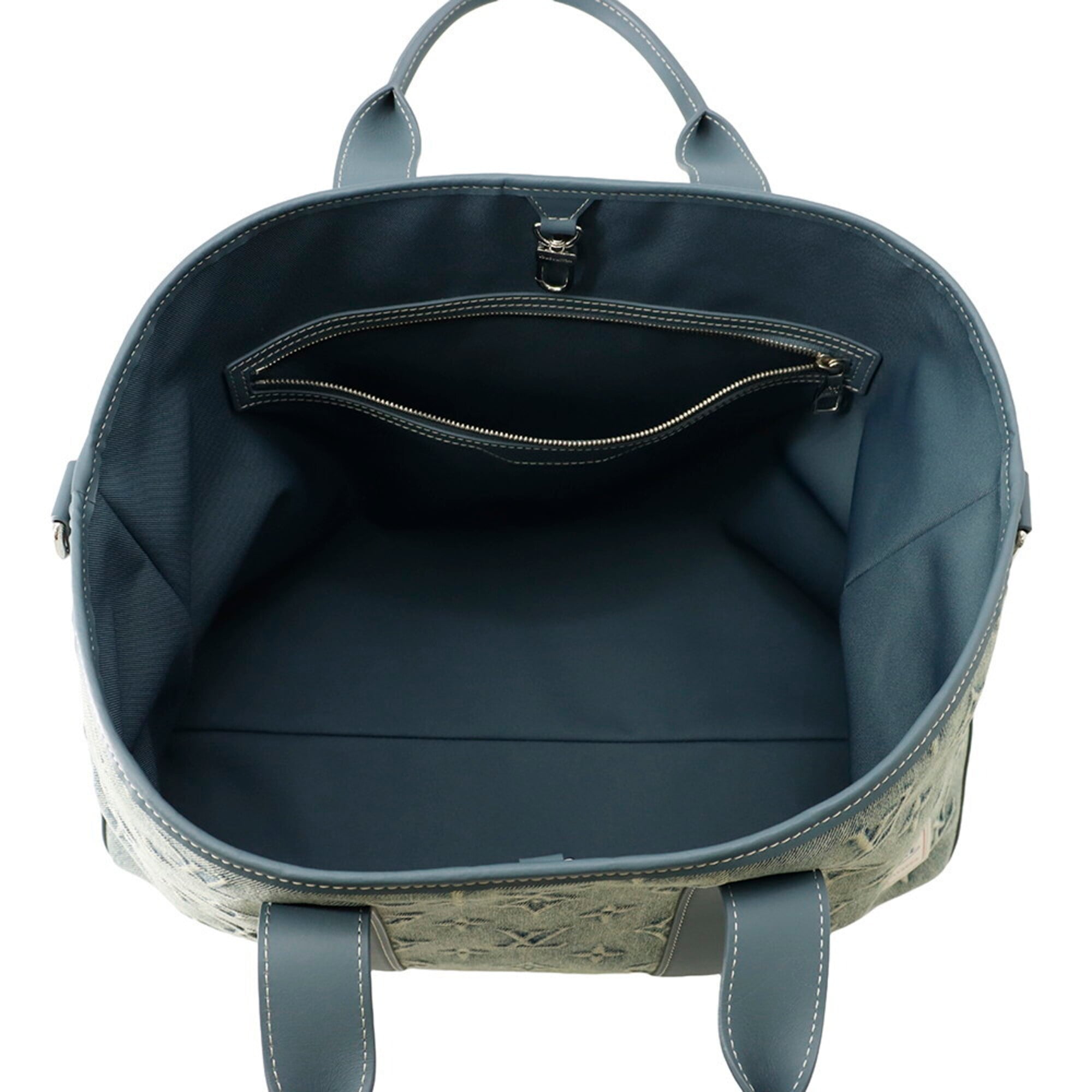 Louis Vuitton Monogram Washed Denim Weekend Tote NM M22537 2023 Men's Bag Handbag LOUIS VUITTON — Like New