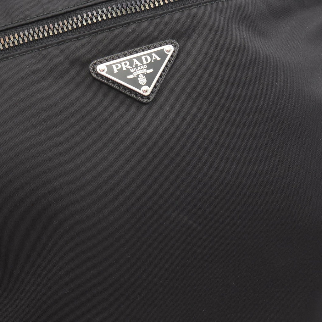 Prada TESSUTO SAFFI Shoulder Bag in Nylon and Saffiano Leather, Black