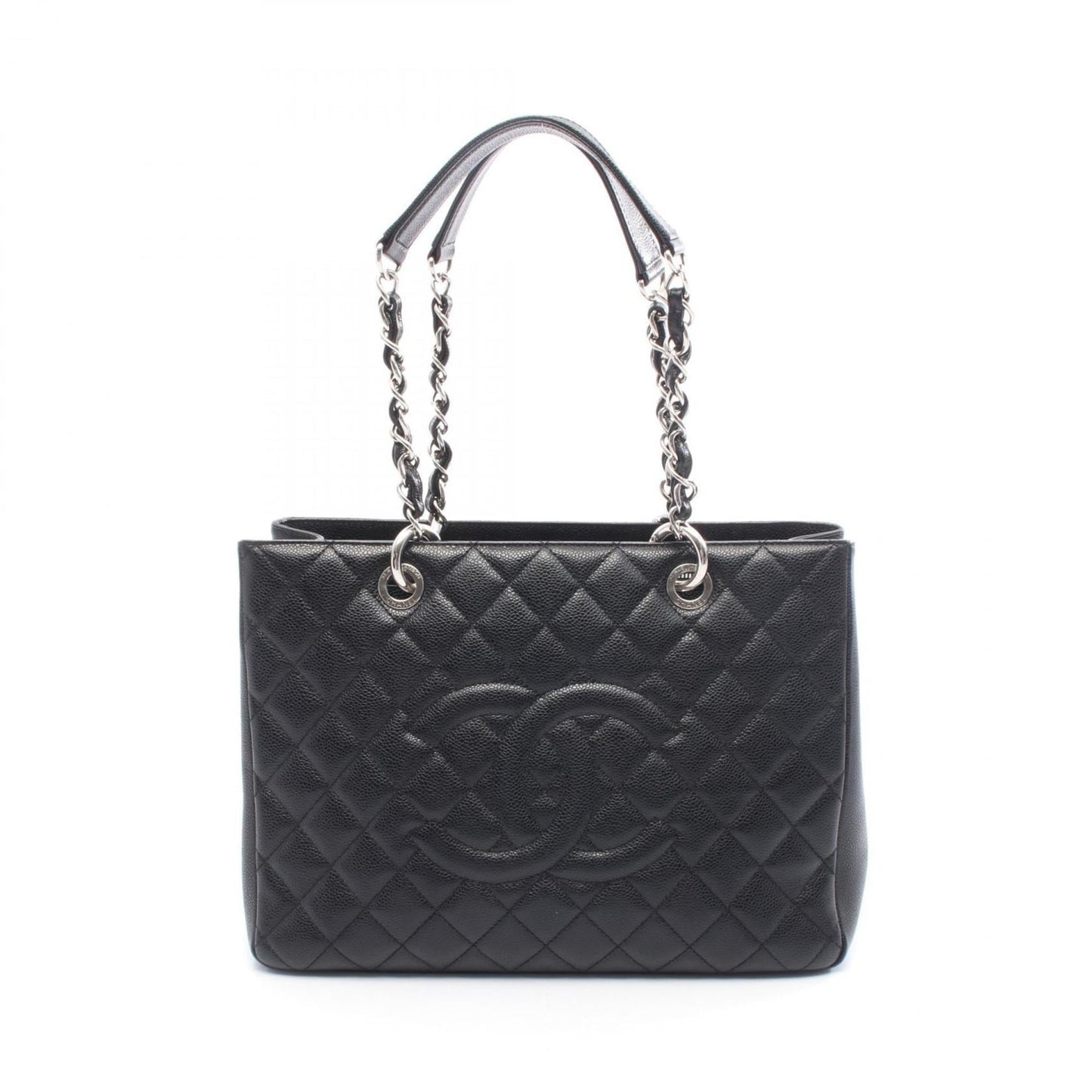 CHANEL Matelasse Grand Shopping GST Tote Bag in Calfskin Leather (Black)