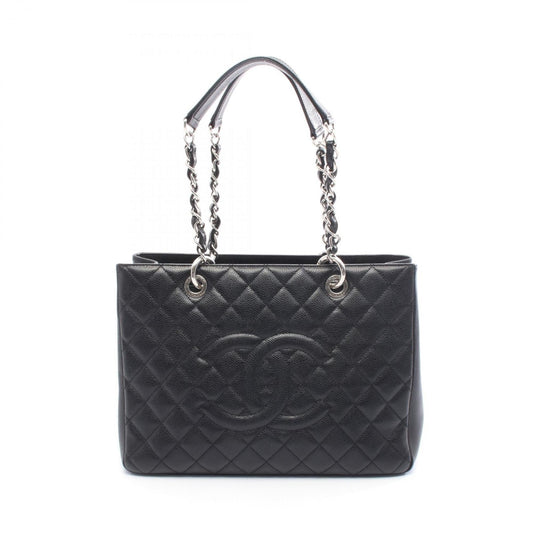 CHANEL Matelasse Grand Shopping GST Tote Bag in Calfskin Leather (Black)