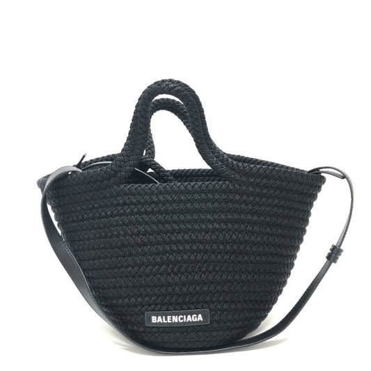 BALENCIAGA 695612 Shoulder Bag, Crossbody Ibiza Small Basket 2WAY Nylon, Lambskin, Women's, Black