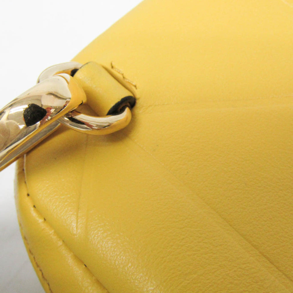 Prada Small Shoulder Pouch PELLETTERIA 9Y21OM Women's Leather Pouch,Shoulder Bag Yellow — Like New