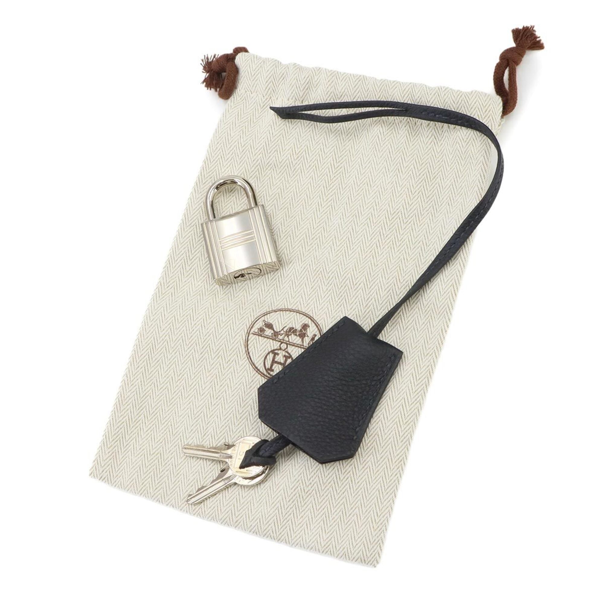 Haut a Courroies 40 Hermes Handbag Togo Black B Stamp Silver Hardware — Like New