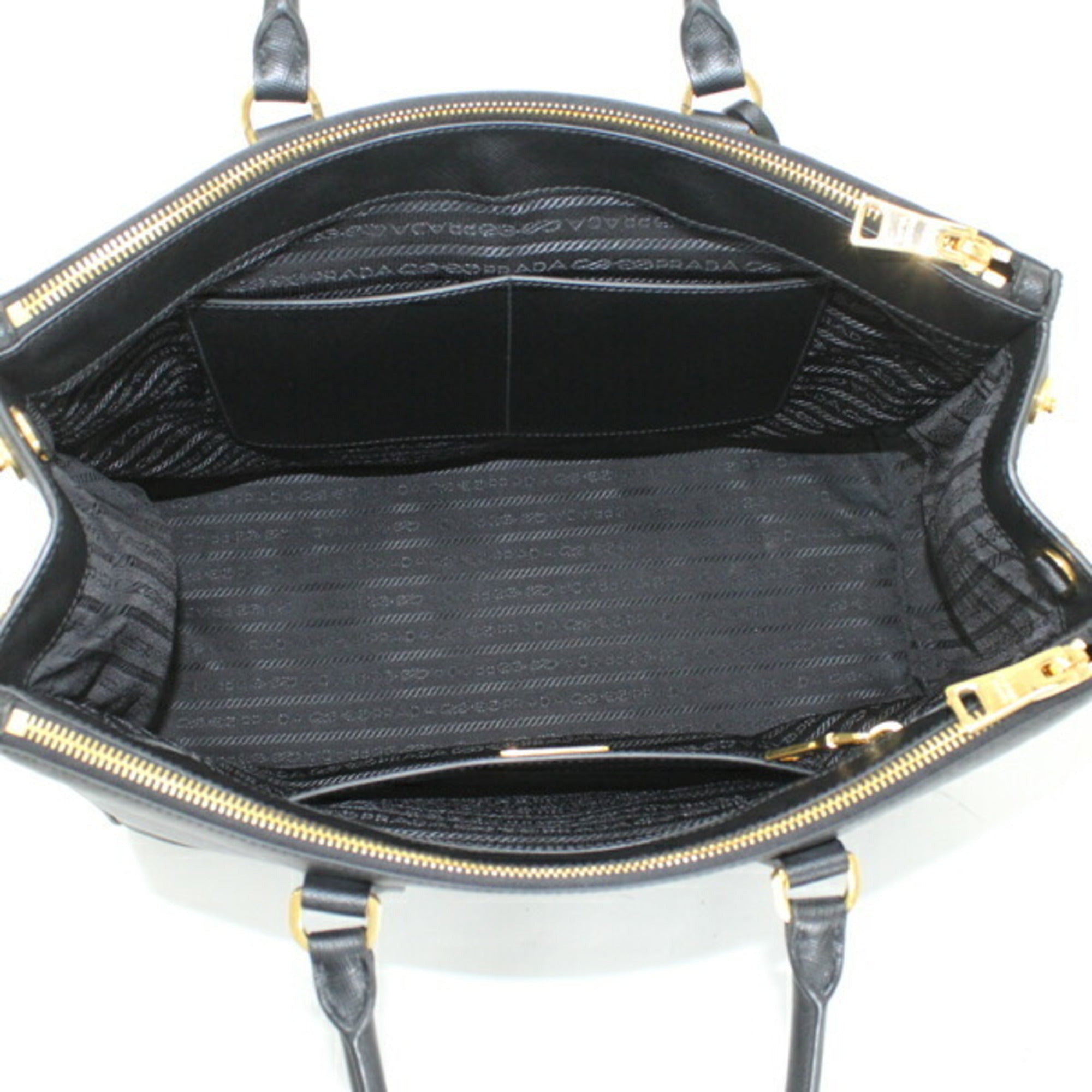 Prada Galleria handbag, tote bag, shoulder Saffiano leather, black, women's, 1BA786 NERO T5896 — New - Store Return