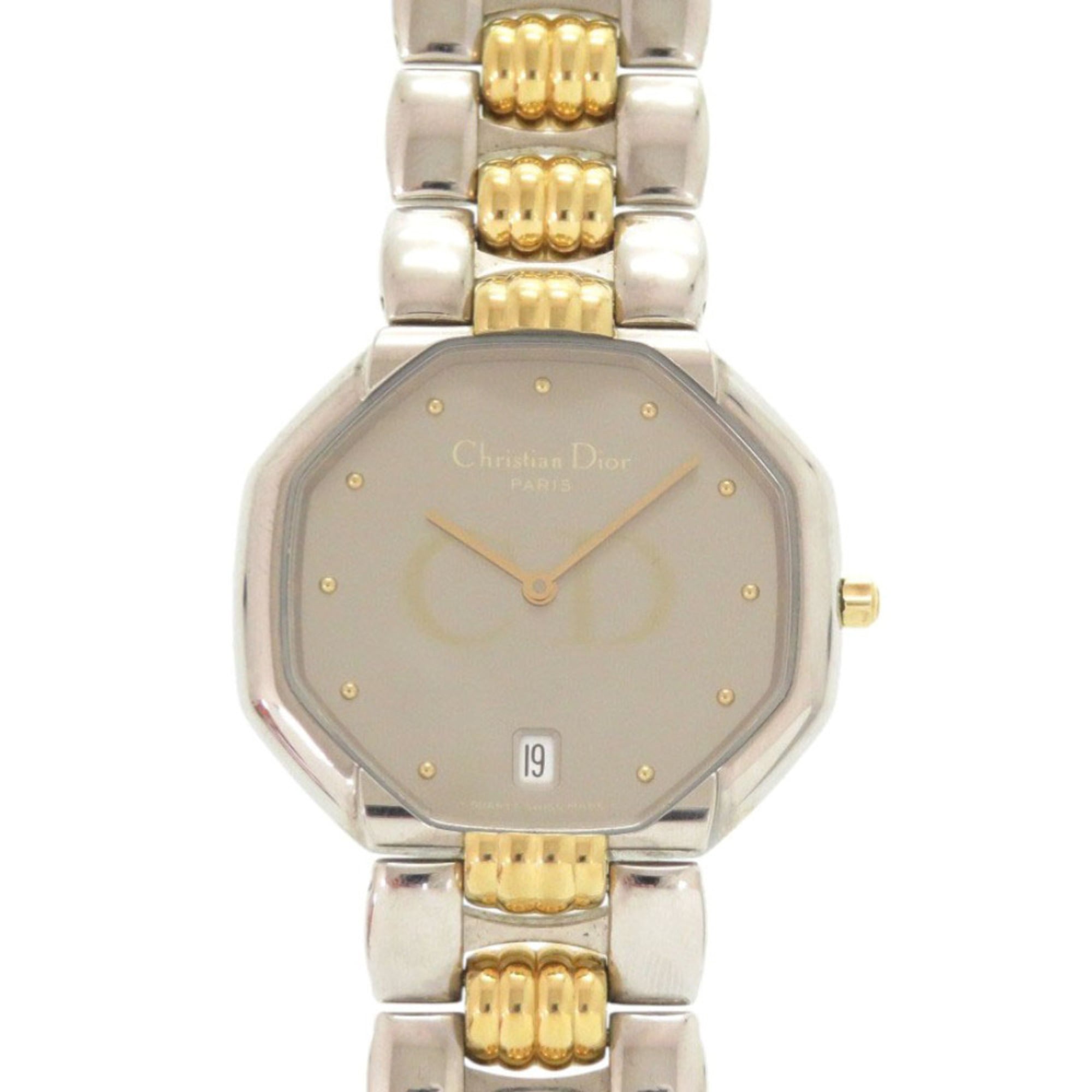 Christian Dior Octagon 45.204 Stainless Steel Silver and Gold Quartz Watch with Guarantee 0029 — Good