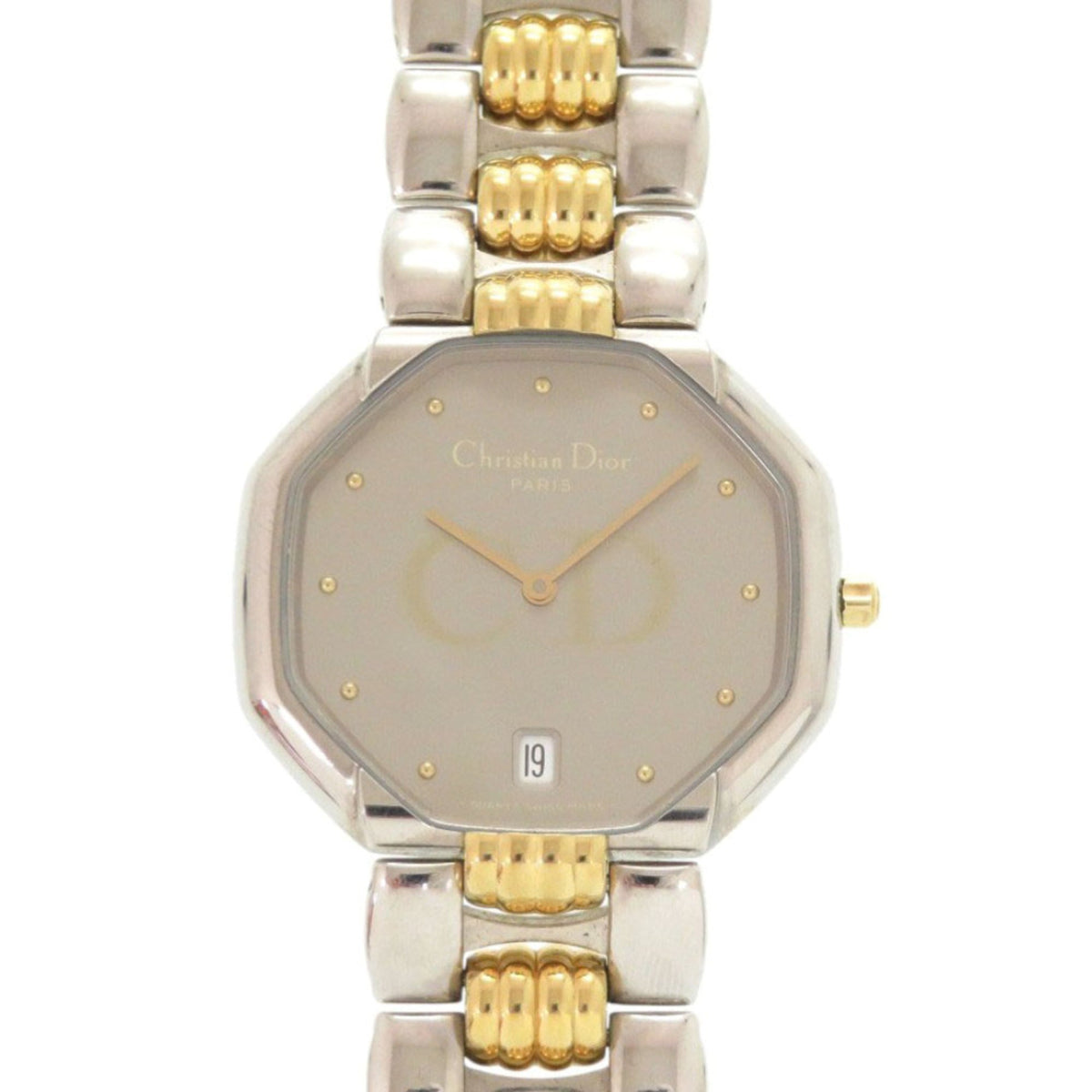 Christian Dior Octagon 45.204 Stainless Steel Silver and Gold Quartz Watch with Guarantee 0029 — Good