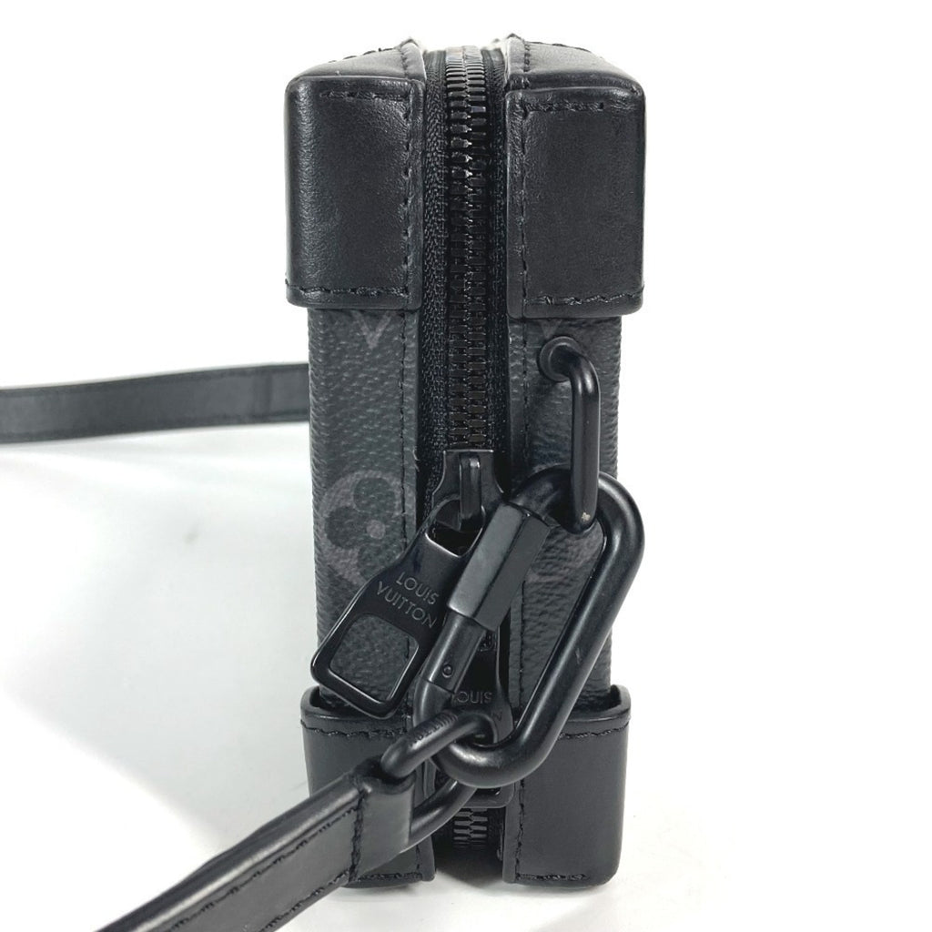 LOUIS VUITTON M69838 Monogram Eclipse Soft Trunk Wallet, Pochette, Long Clutch Bag, Shoulder Canvas, Unisex, Black