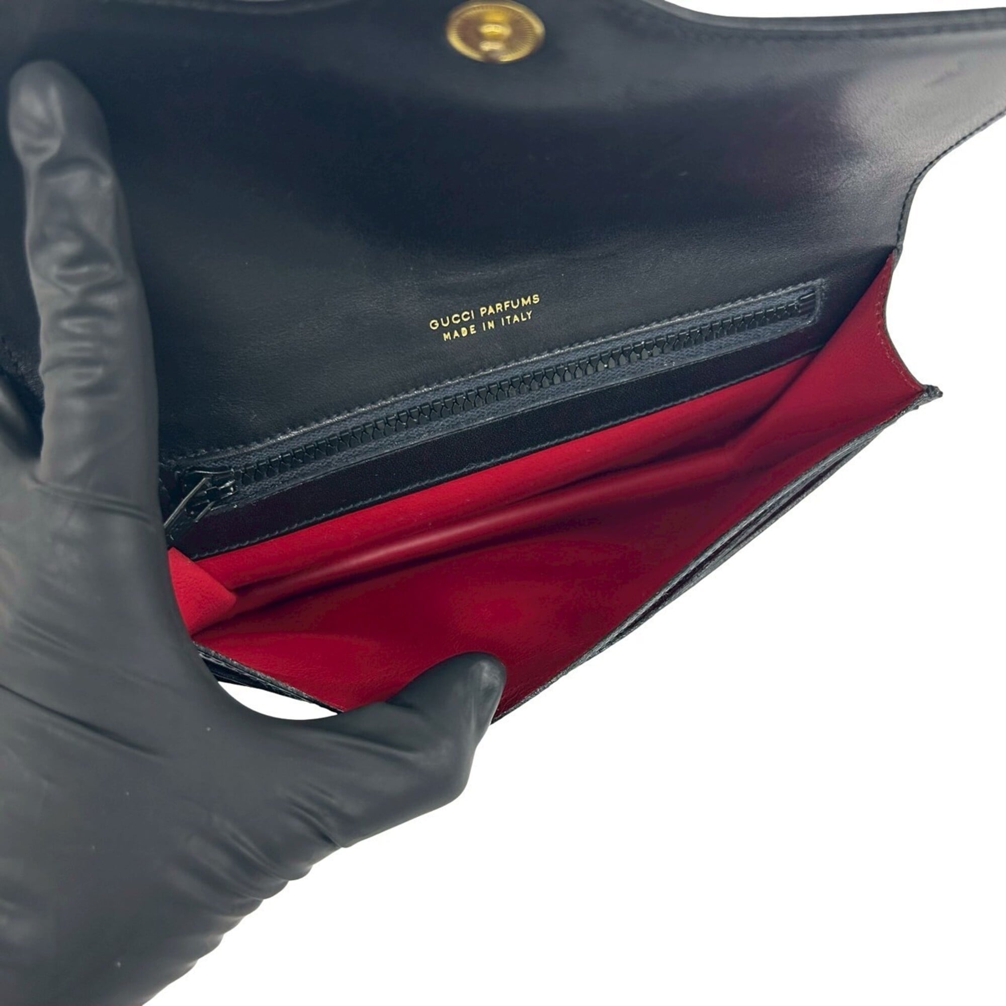 GUCCI Vintage GG Logo Hardware Sherry Line Canvas Leather Pouch Black 79409 — Like New