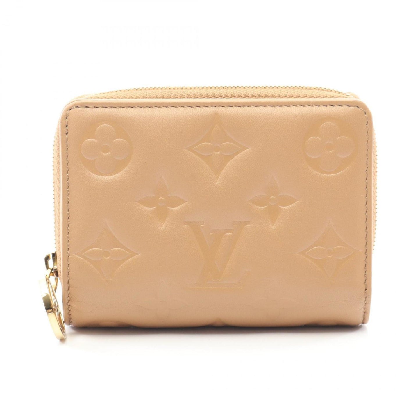 Louis Vuitton Portefeuille Lou Monogram Embossed Camel Leather Bifold Wallet, Beige, Women's, M81673