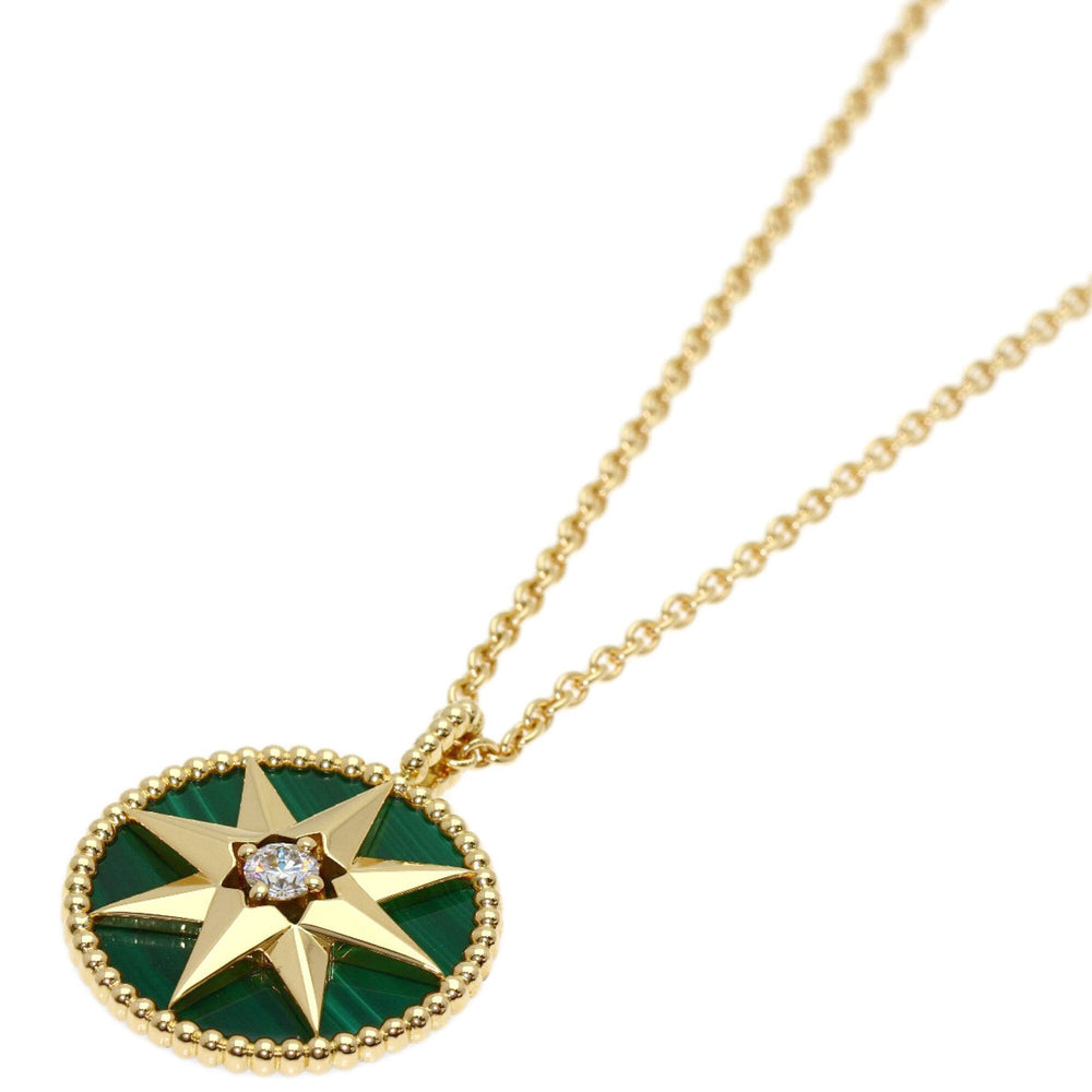Christian Dior Dior Rose des Vents Medium Malachite Diamond Necklace 18K Yellow Gold Women's — Like New