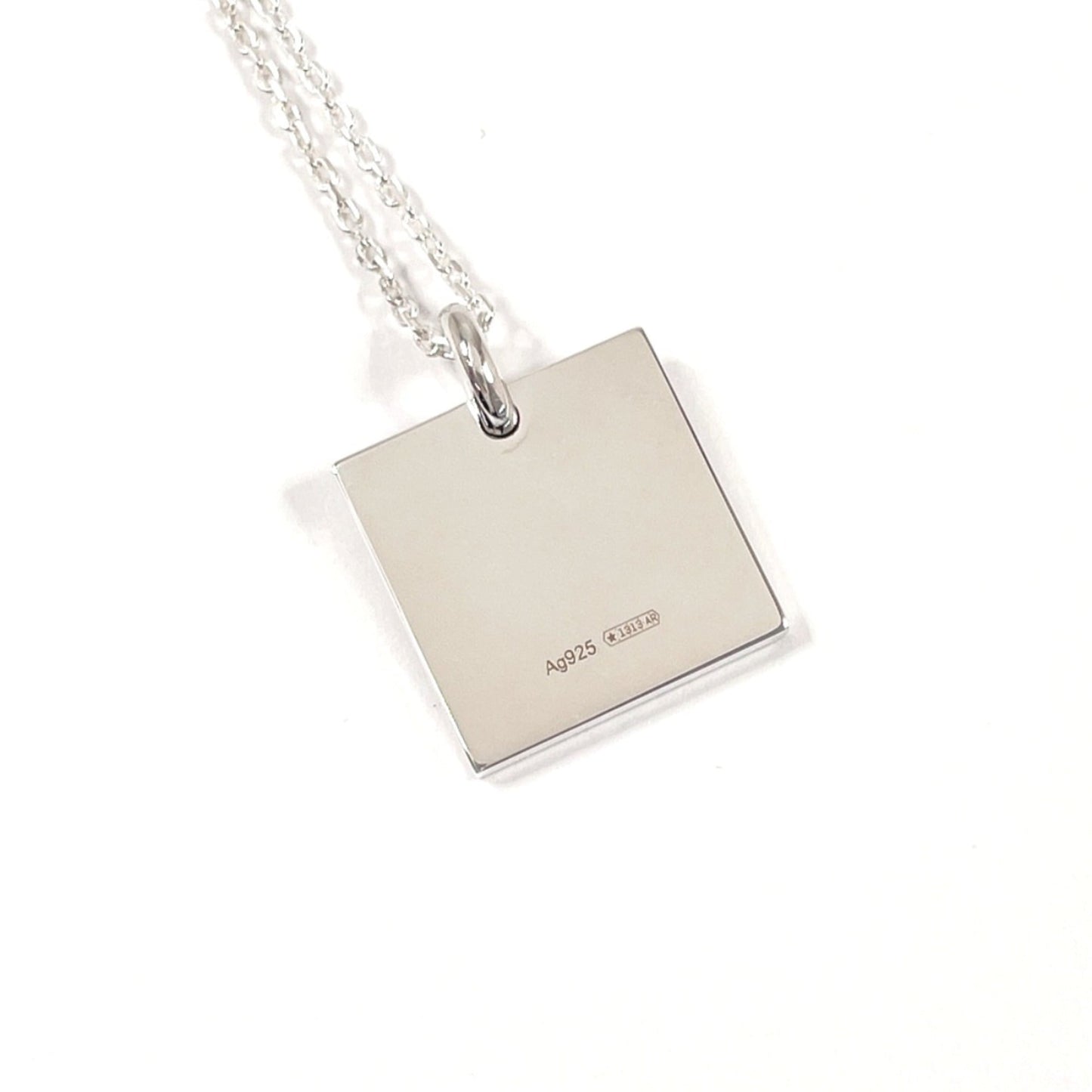 GUCCI Square Plate Necklace in Sterling Silver, Unisex