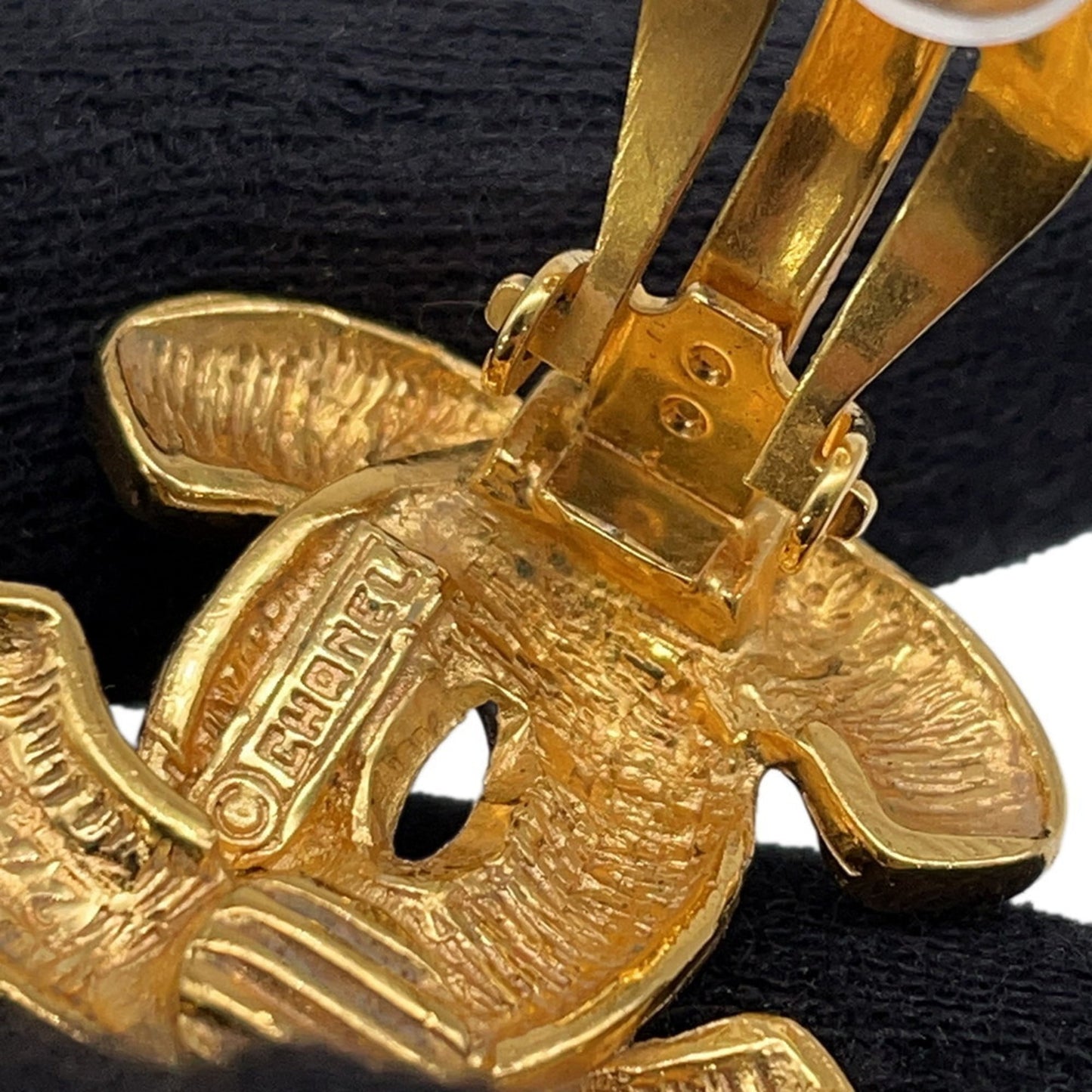 CHANEL Coco Mark Matelasse Metal Earrings