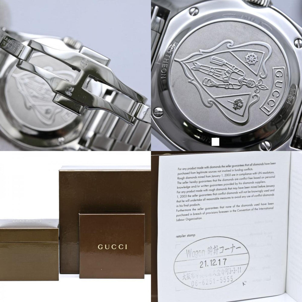 GUCCI Pantheon Bezel Diamond 10P Watch YA115404 115.4 Boys' Stainless Steel 40561 — Good