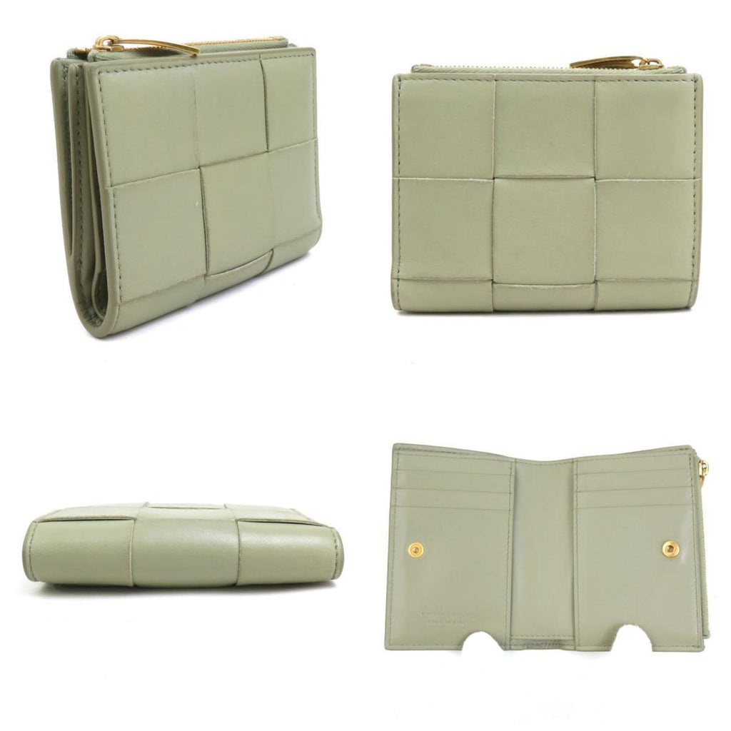 Bottega Veneta Cassette Leather Bi-fold Wallet, Green, Unisex, r10978k