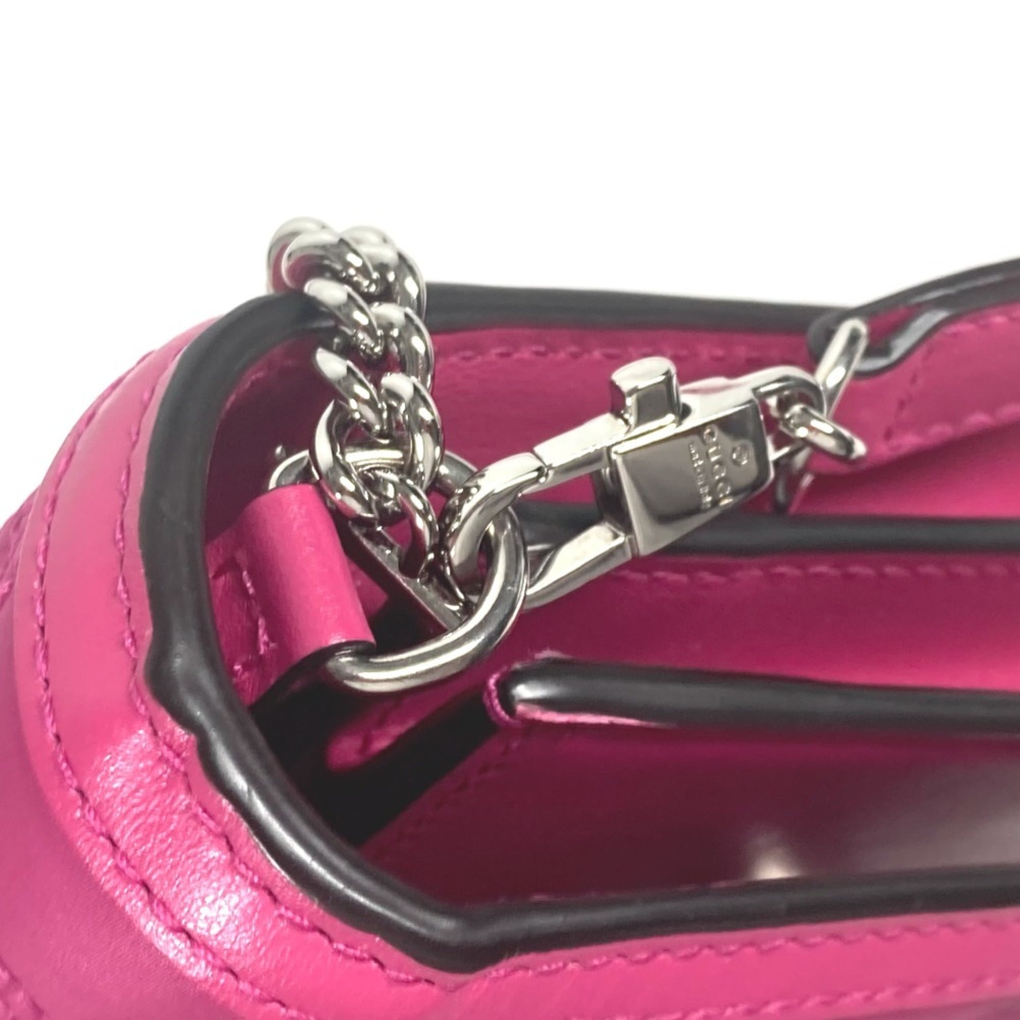 GUCCI 723777 GG Matelasse Quilted Pochette Shoulder Bag Leather Nylon Women's Pink G-240825-25 — New - Store Return