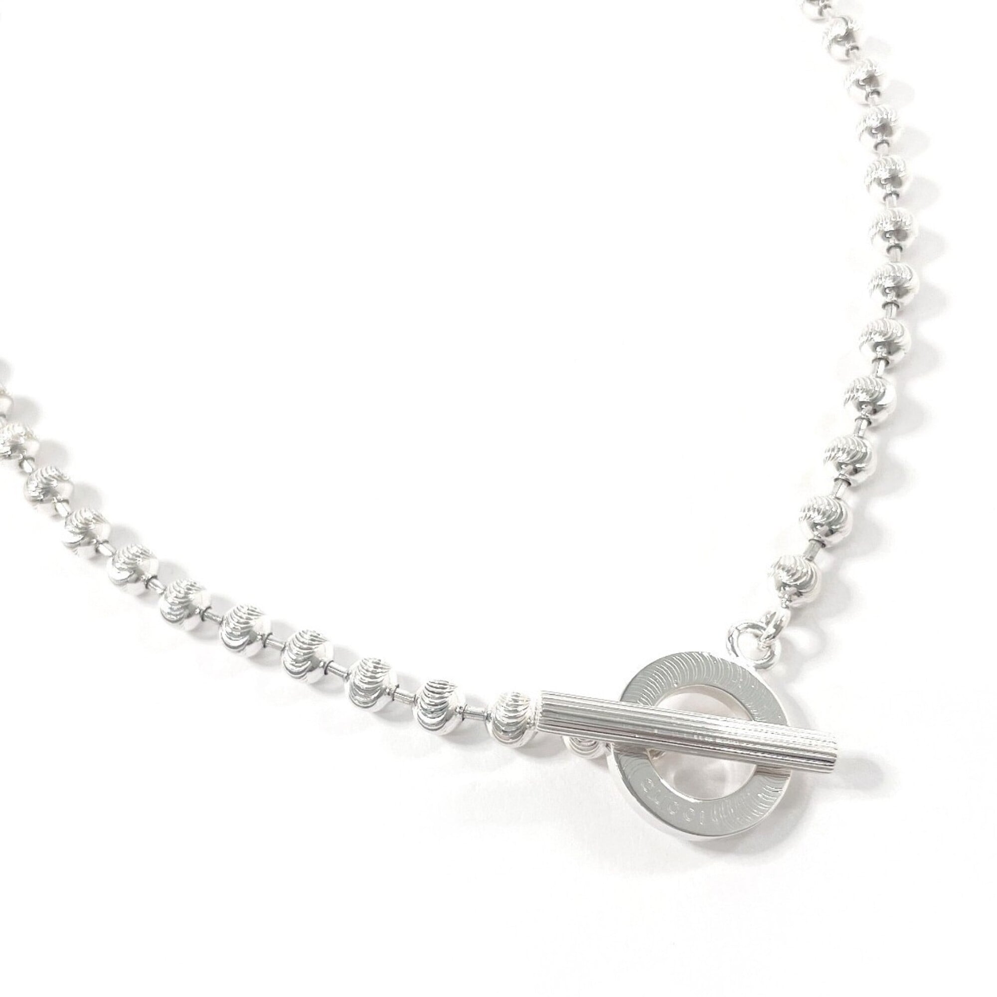 GUCCI Ball Chain Necklace 602736 J8400 8106, Sterling Silver 925, Unisex — Like New