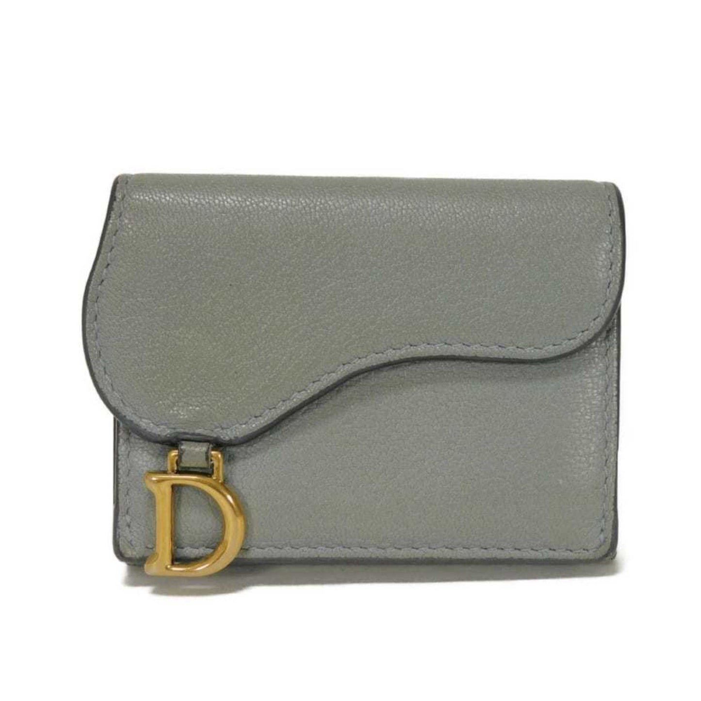 Christian Dior Dior Saddle Mini Tri-fold Wallet, Compact, with Bill Compartment, Card Case, and Coin Gray, S5653CCEH, for Men Women
