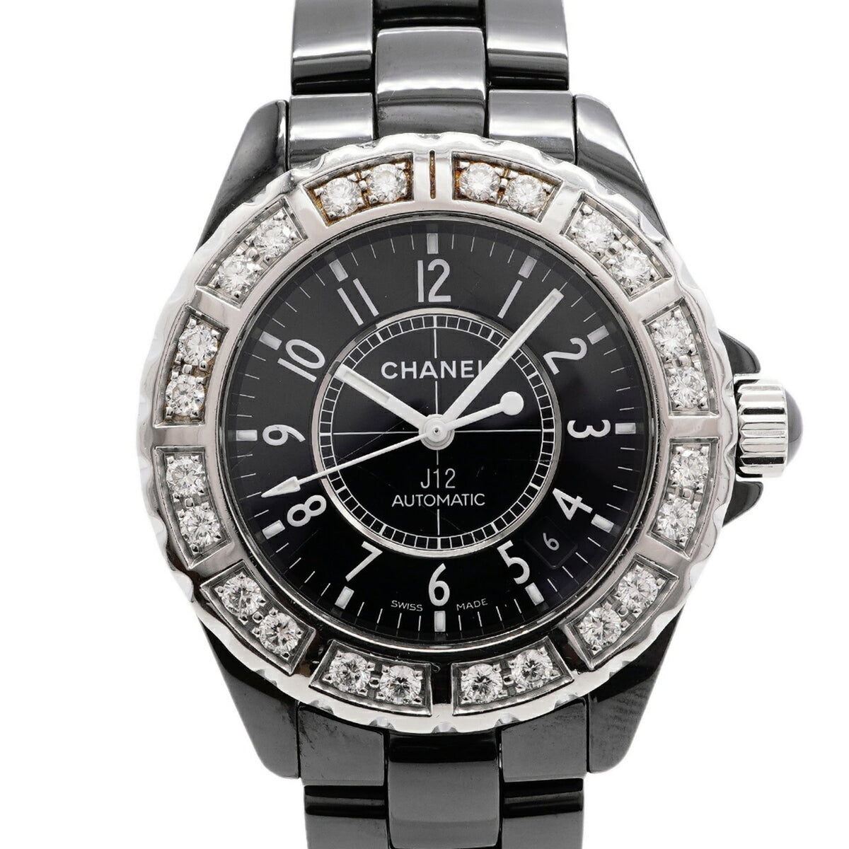 Chanel J12 Diamond Bezel H1174 Black Dial Men's Watch — Good