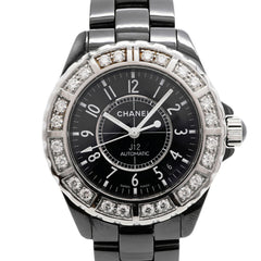 Chanel J12 Diamond Bezel H1174 Black Dial Men's Watch — Good