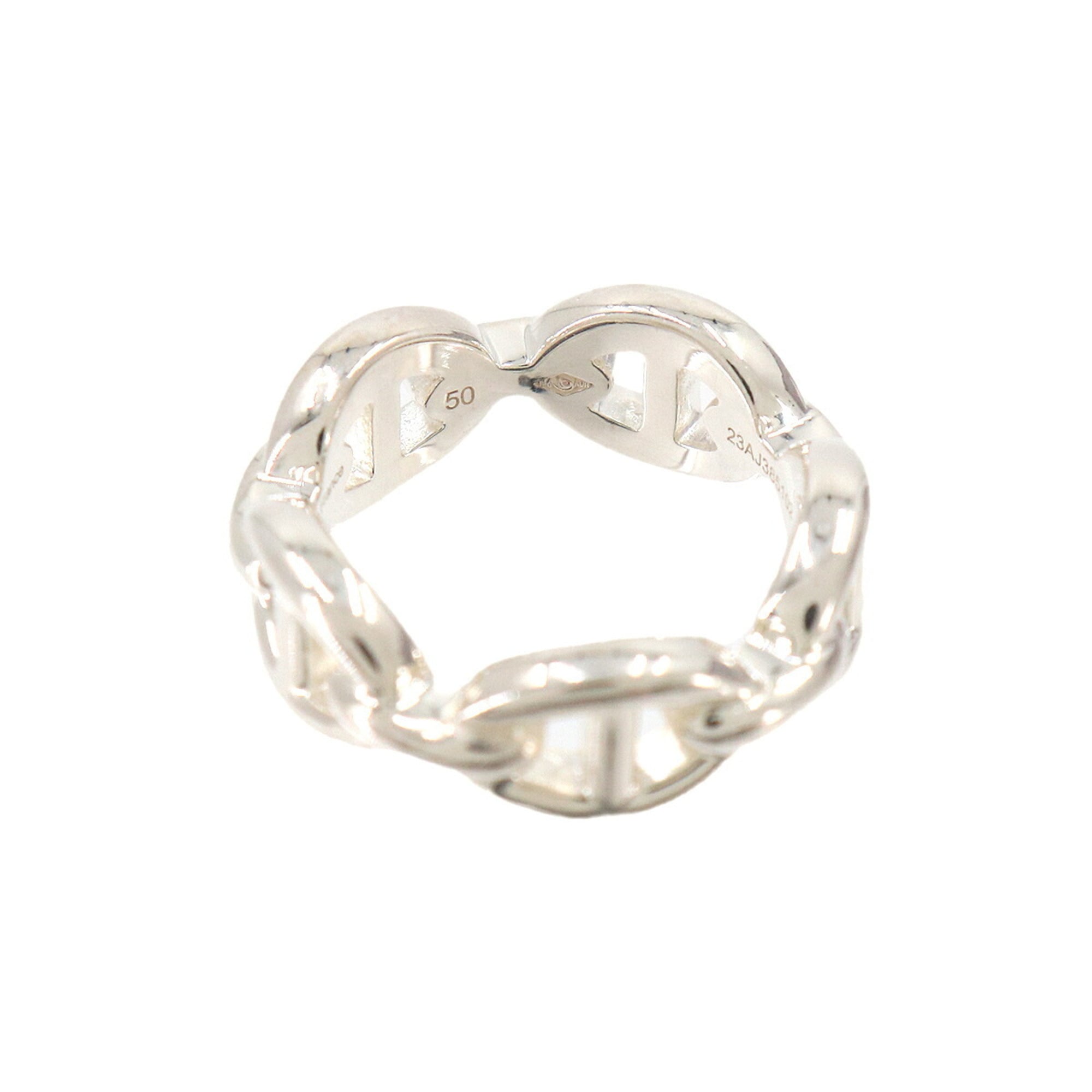 Hermes Chaine d'Ancre Enchainée PM #50 Ring, SV 925 Silver Ring — Like New