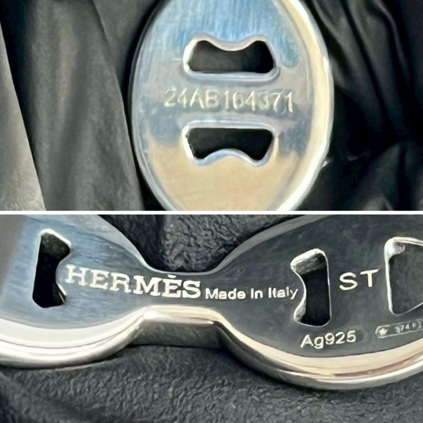 HERMES Chaine d'Ancre Enchaine Bangle, 925 Sterling Silver, Men's and Women's, 68848